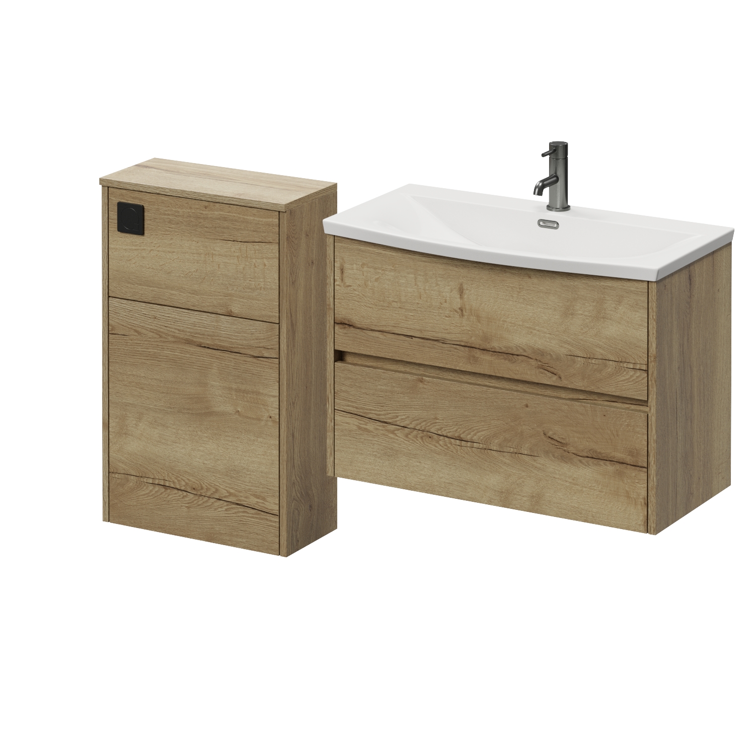 Montego Wall Mounted Vanity Unit and Toilet Suite with Arc Basin