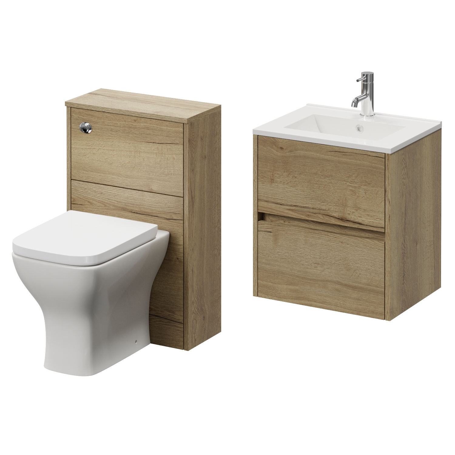 Montego Wall Mounted Vanity Unit and Toilet Suite with Angel Basin