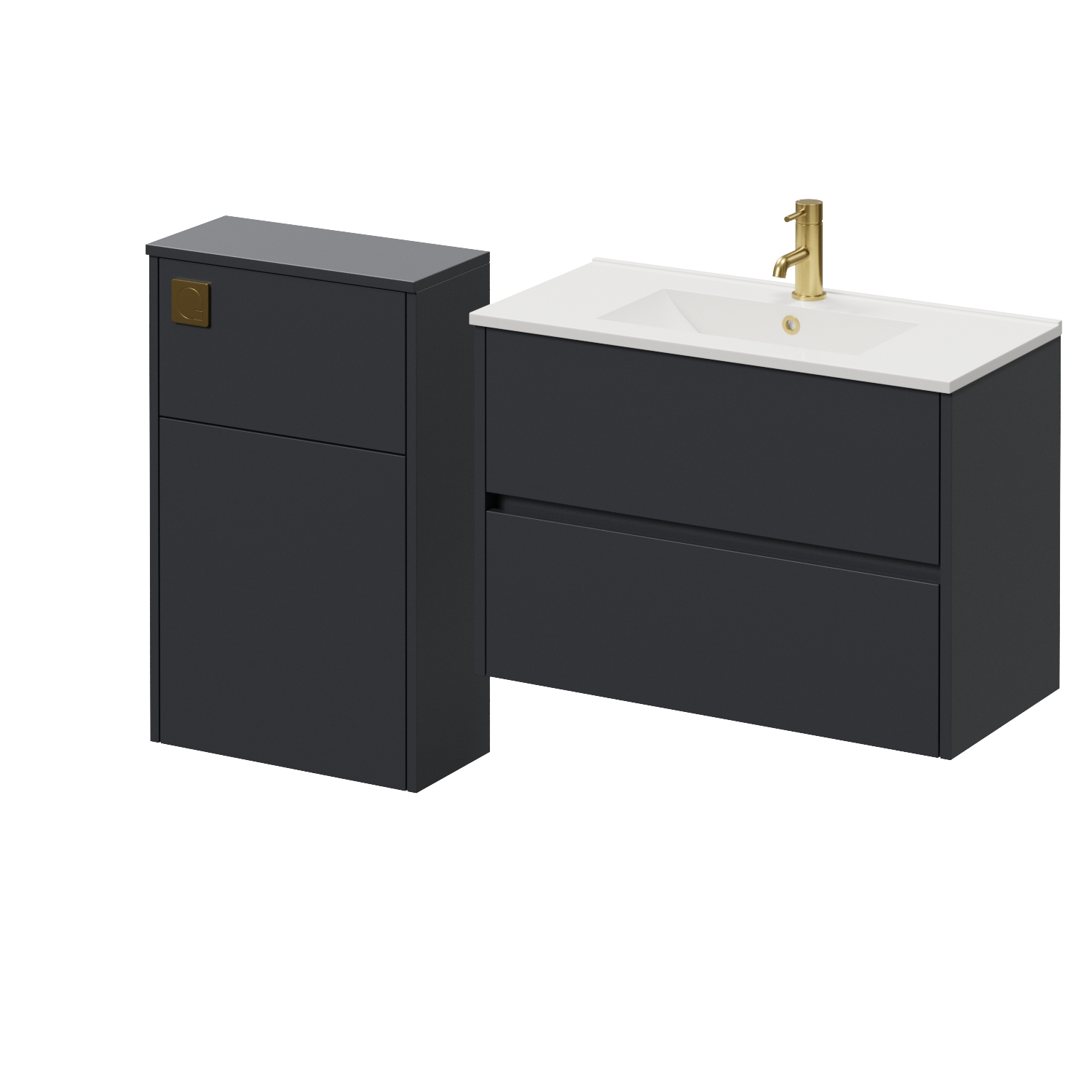 Montego Wall Mounted Vanity Unit and Toilet Suite with Angel Basin