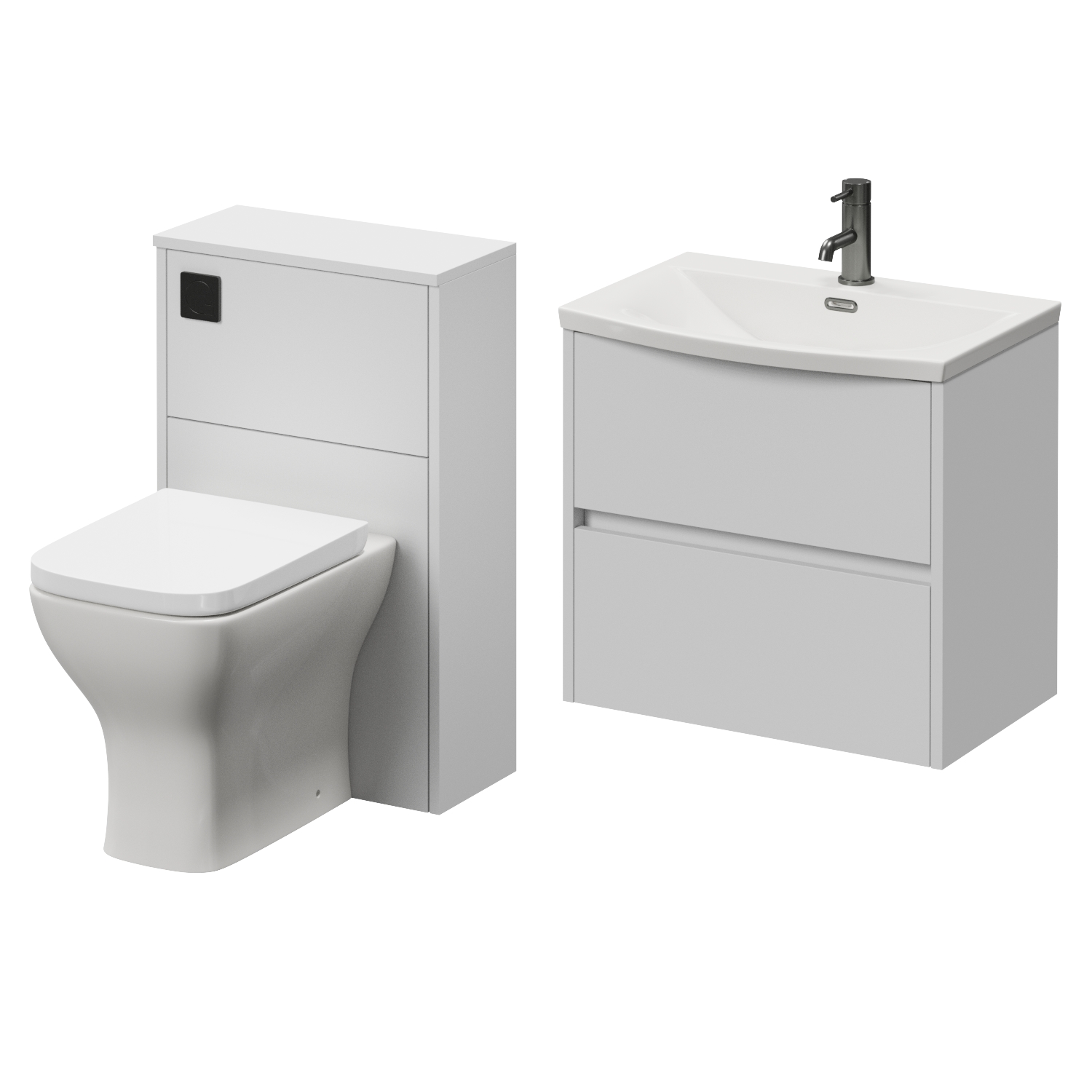 Montego Wall Mounted Vanity Unit and Toilet Suite with Arc Basin
