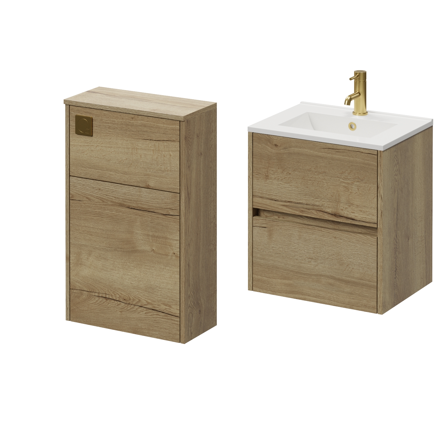 Montego Wall Mounted Vanity Unit and Toilet Suite with Angel Basin
