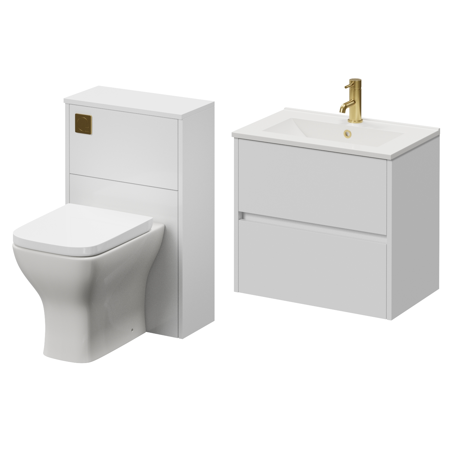 Montego Wall Mounted Vanity Unit and Toilet Suite with Angel Basin