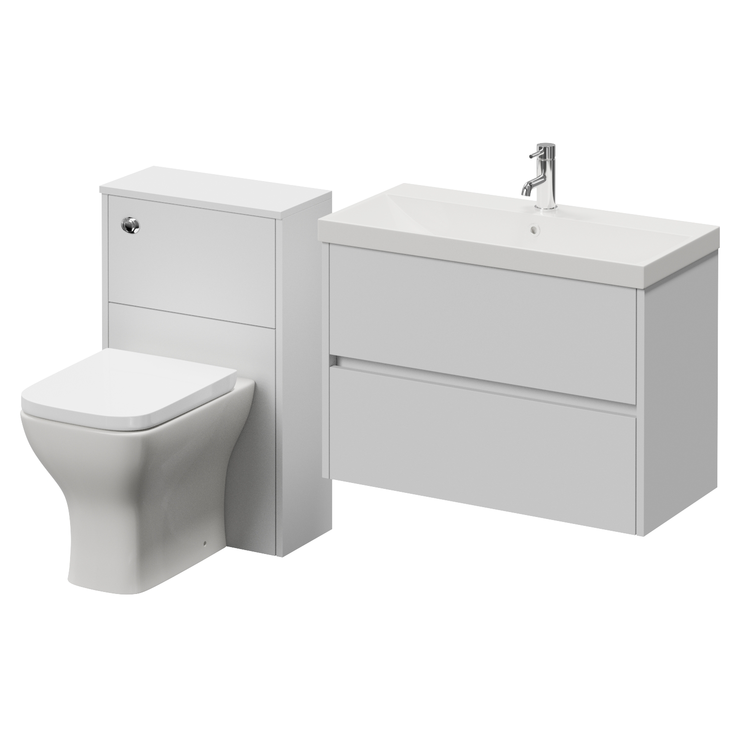 Montego Wall Mounted Vanity Unit and Toilet Suite with Rimini Basin