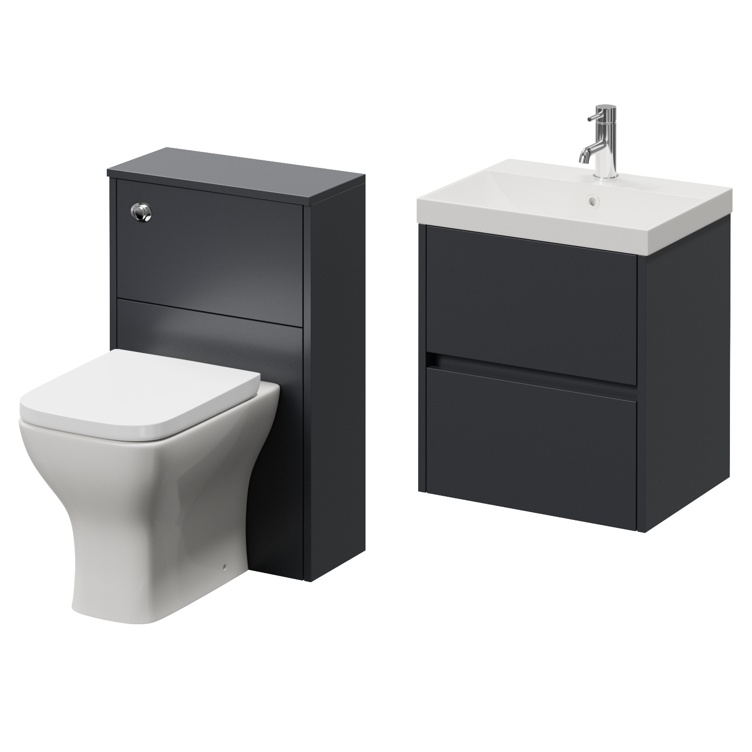 Montego Wall Mounted Vanity Unit and Toilet Suite with Rimini Basin