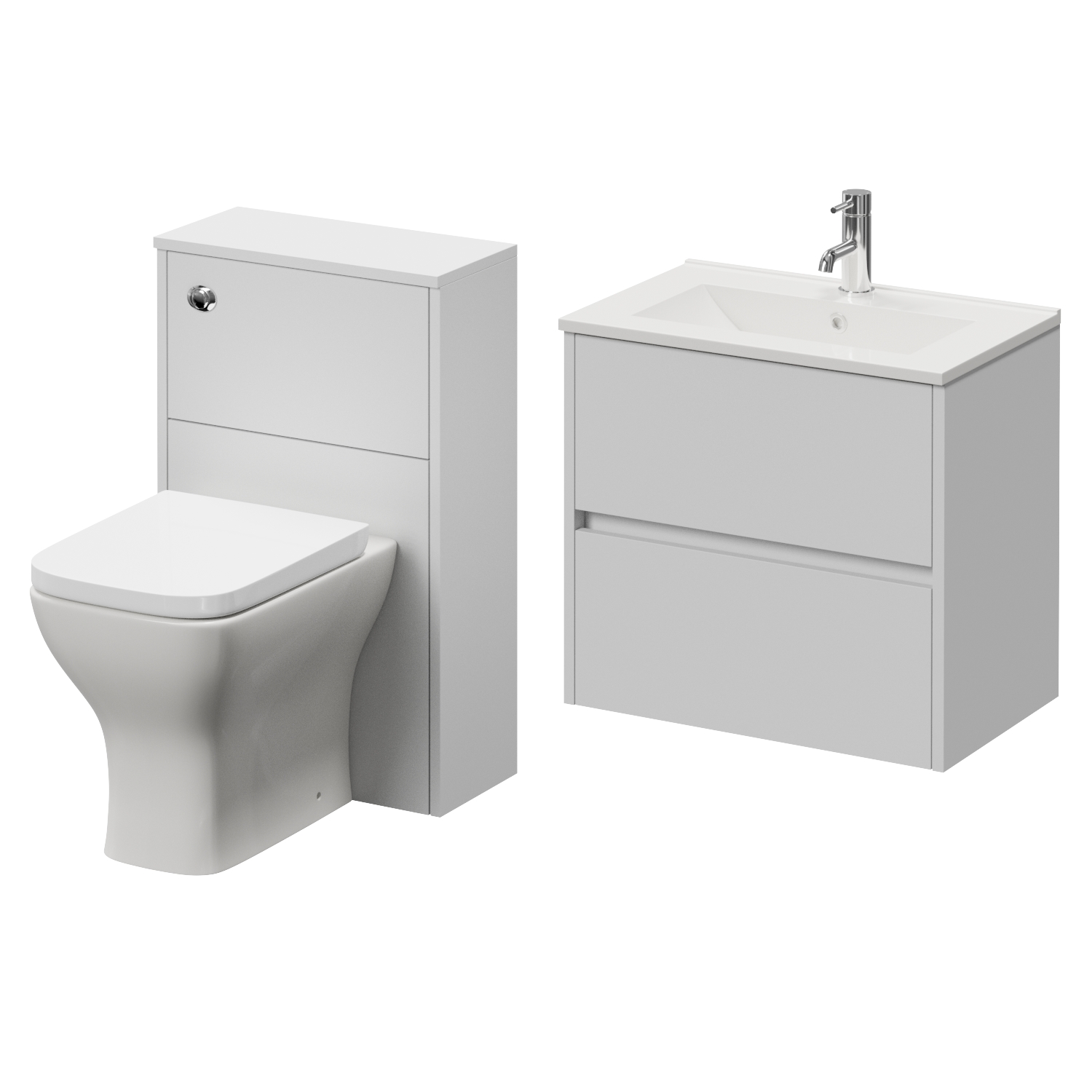 Montego Wall Mounted Vanity Unit and Toilet Suite with Angel Basin