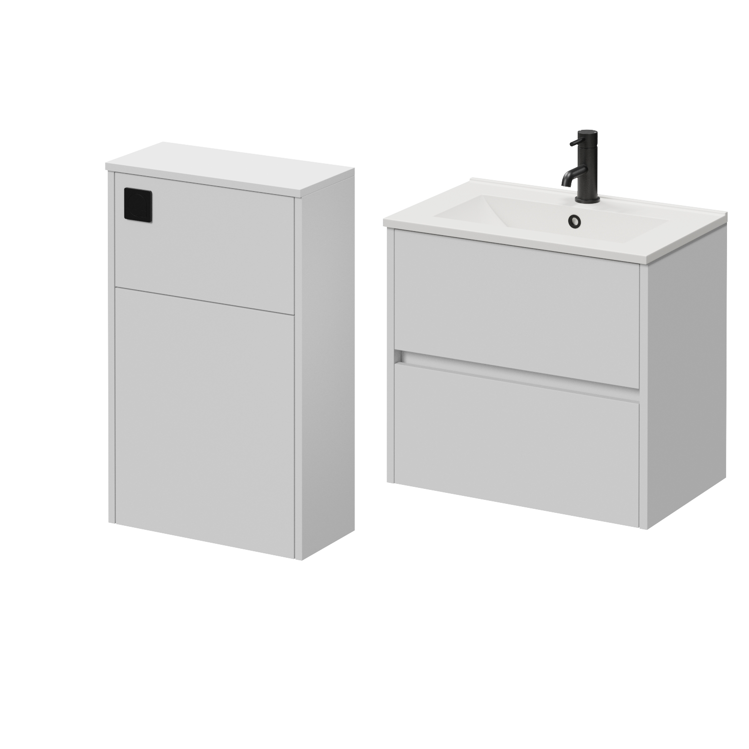 Montego Wall Mounted Vanity Unit and Toilet Suite with Angel Basin