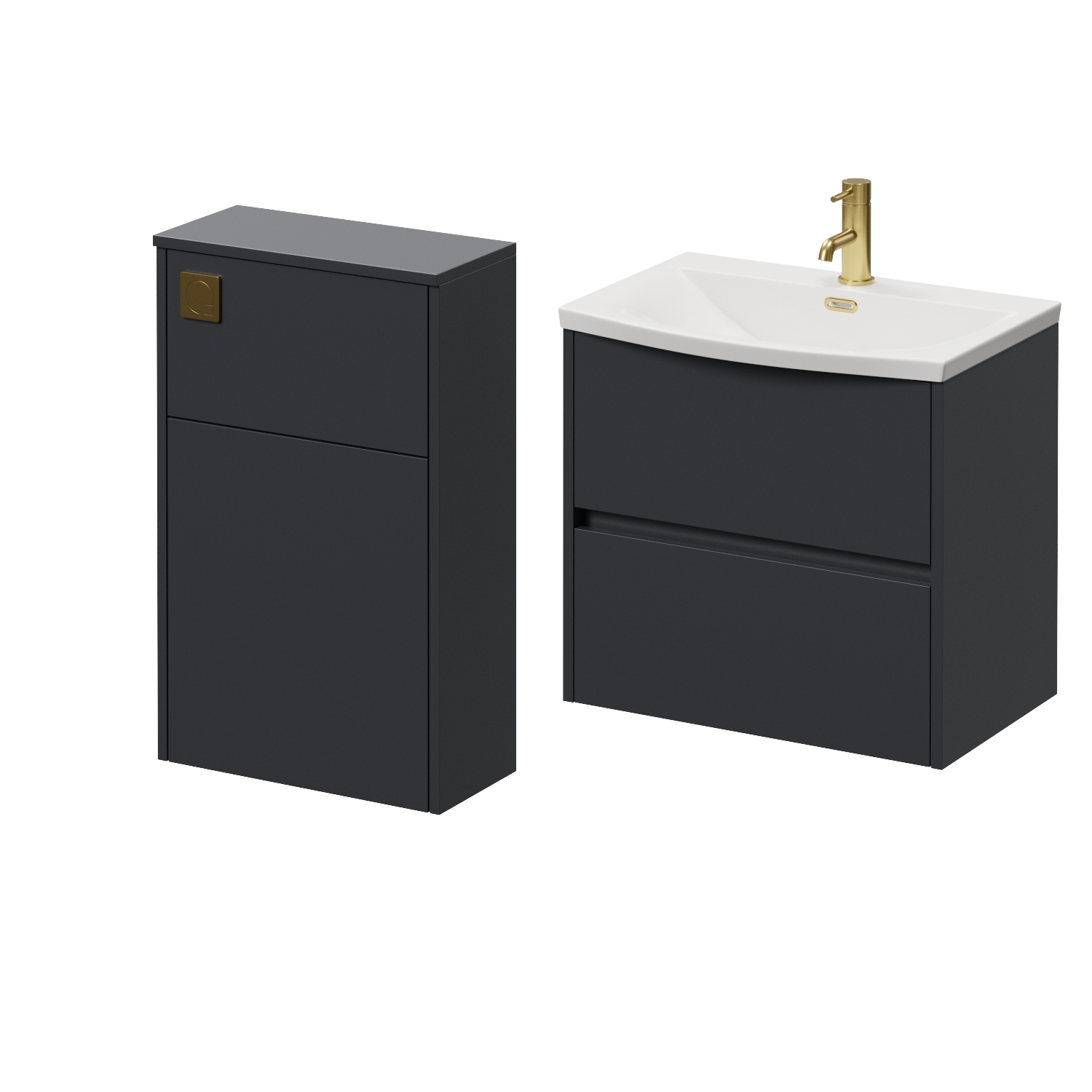 Montego Wall Mounted Vanity Unit and Toilet Suite with Arc Basin
