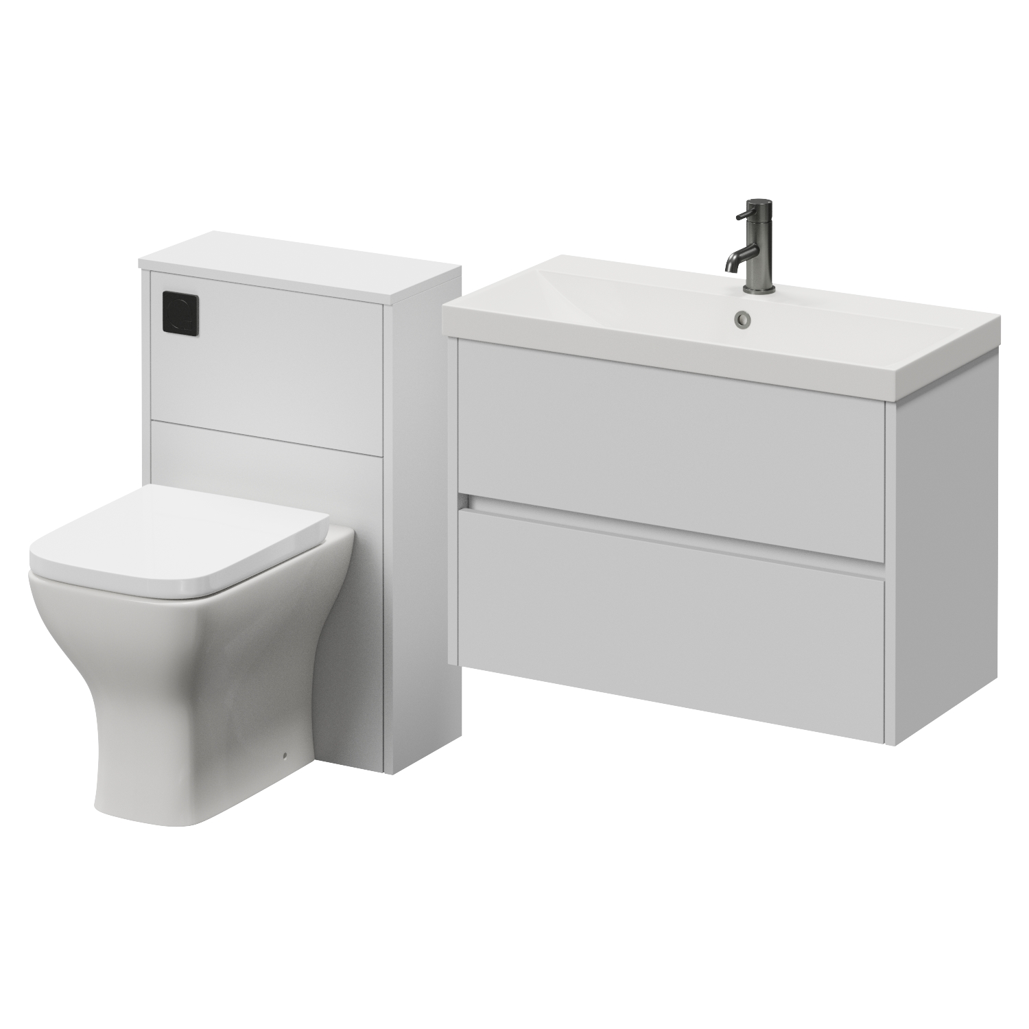 Montego Wall Mounted Vanity Unit and Toilet Suite with Rimini Basin