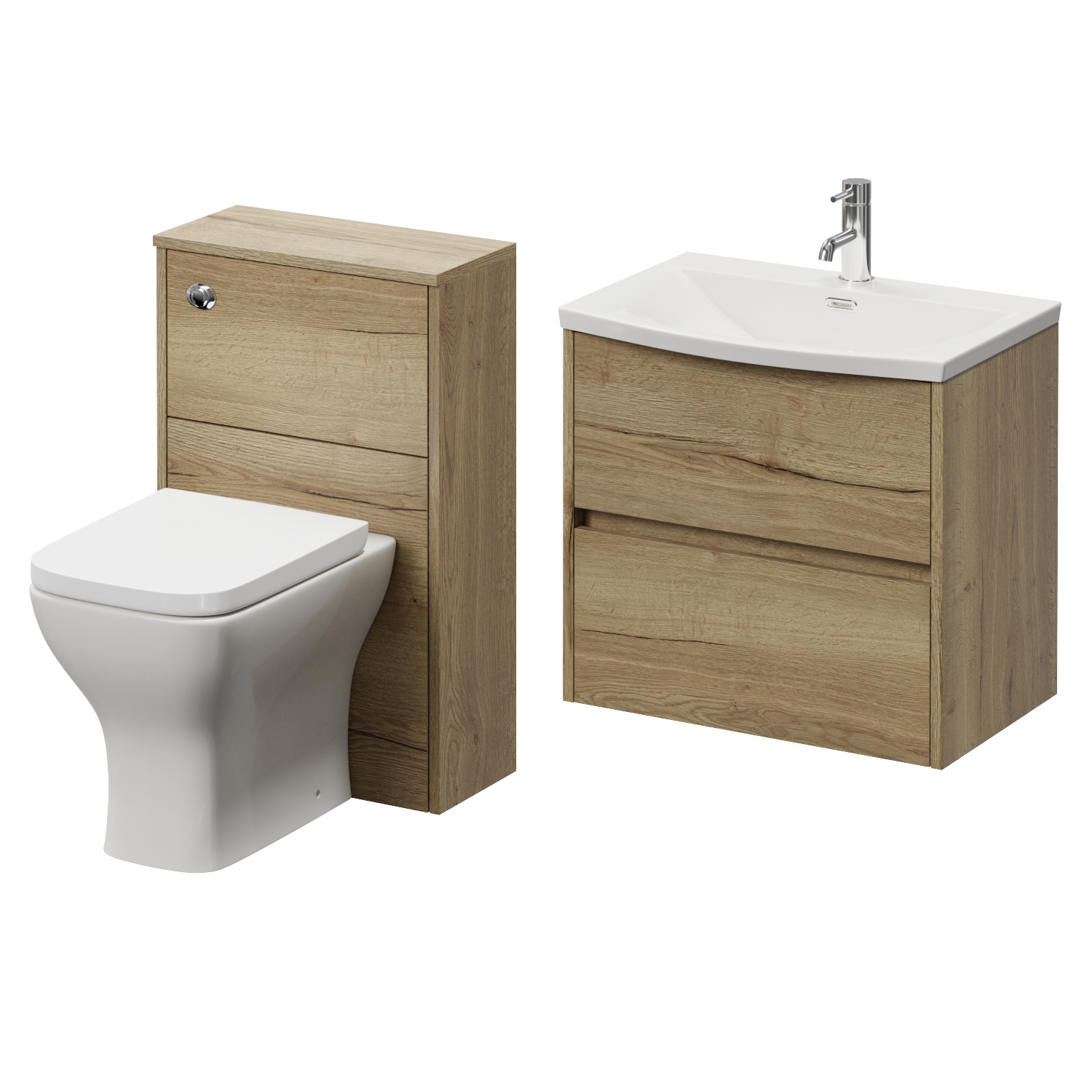 Montego Wall Mounted Vanity Unit and Toilet Suite with Arc Basin