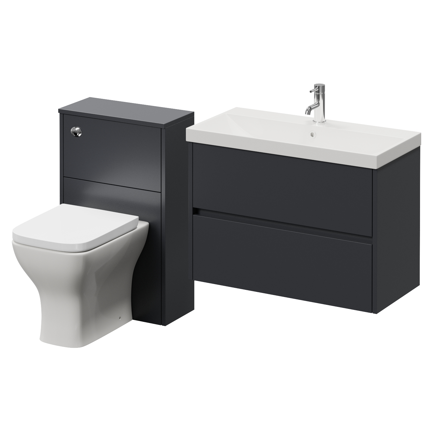 Montego Wall Mounted Vanity Unit and Toilet Suite with Rimini Basin
