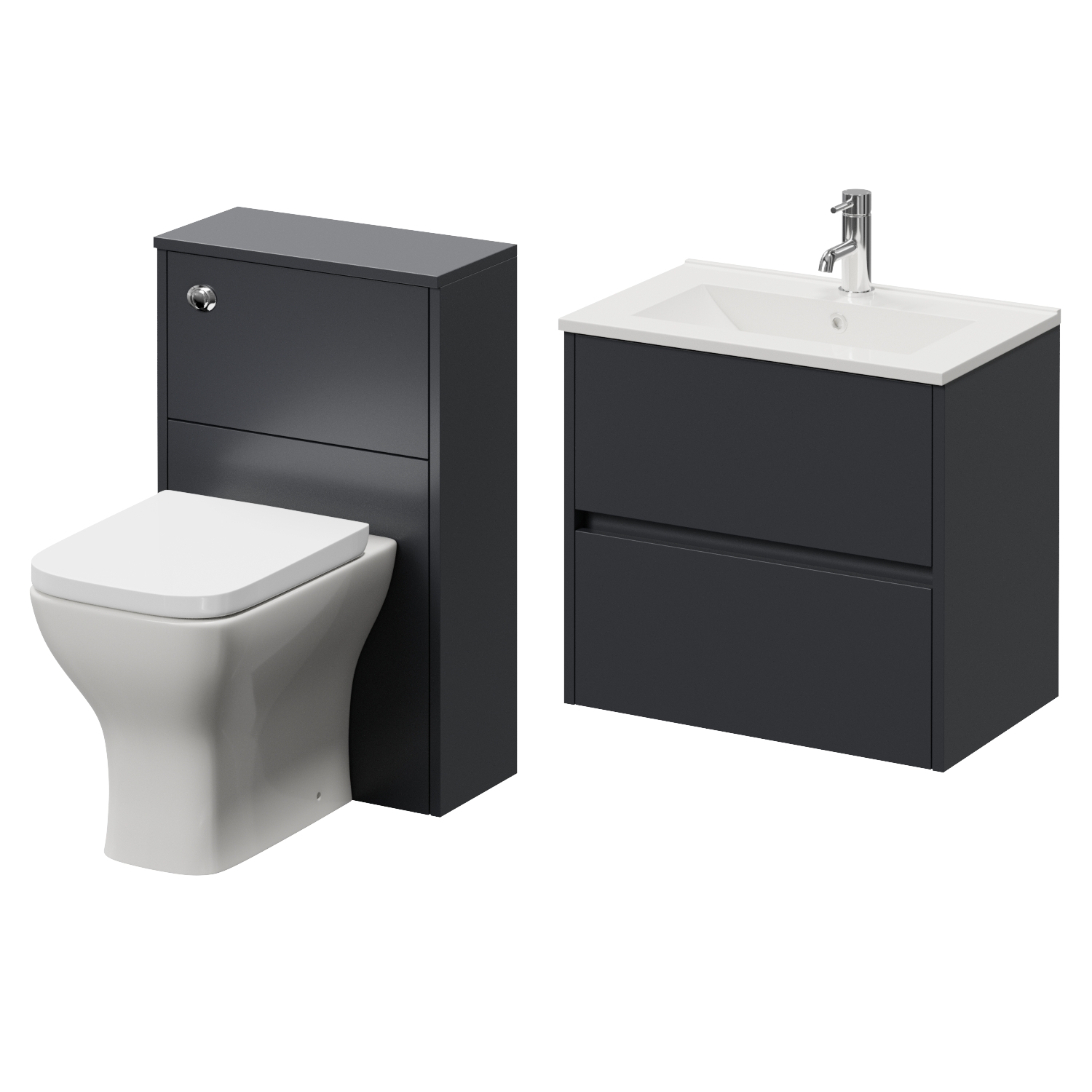 Montego Wall Mounted Vanity Unit and Toilet Suite with Angel Basin