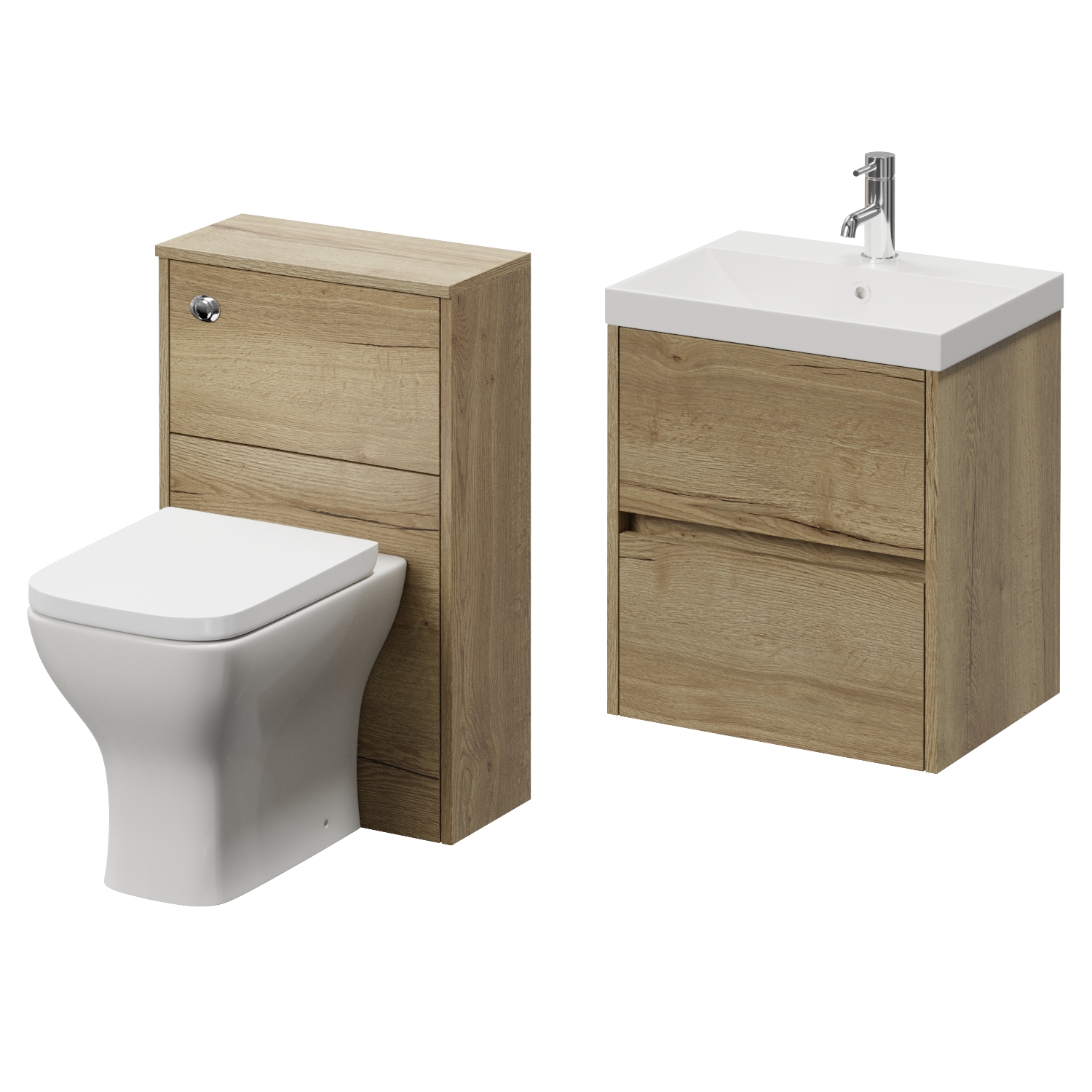 Montego Wall Mounted Vanity Unit and Toilet Suite with Rimini Basin