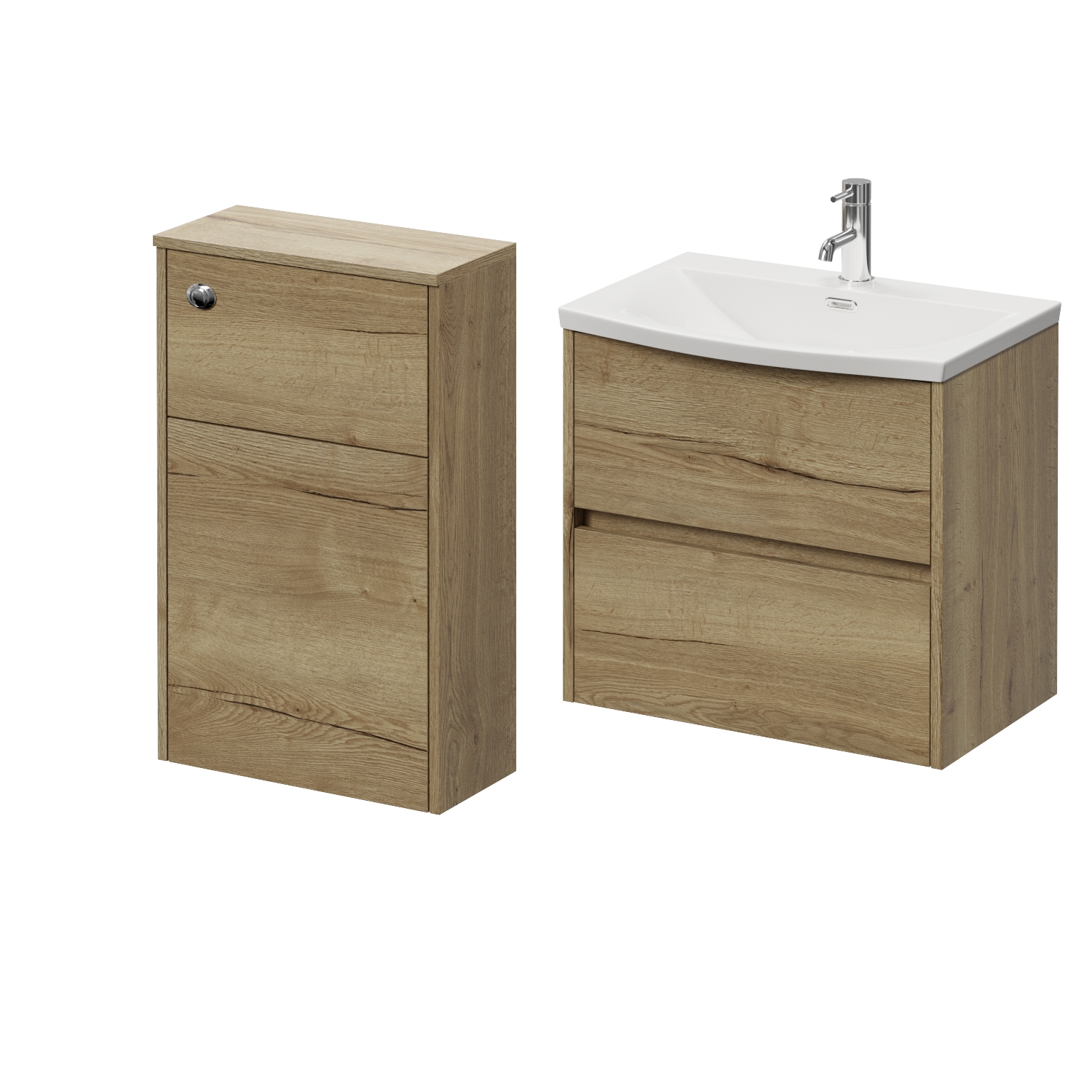 Montego Wall Mounted Vanity Unit and Toilet Suite with Arc Basin