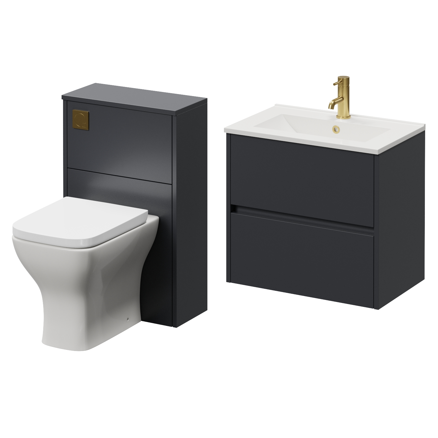 Montego Wall Mounted Vanity Unit and Toilet Suite with Angel Basin