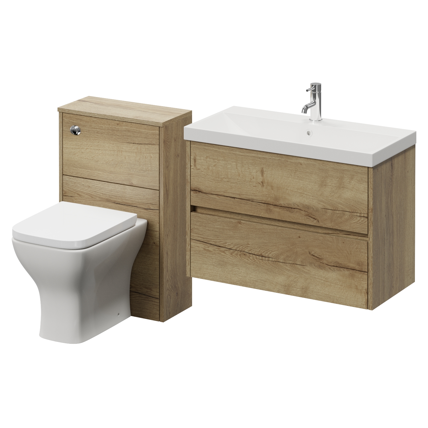 Montego Wall Mounted Vanity Unit and Toilet Suite with Rimini Basin