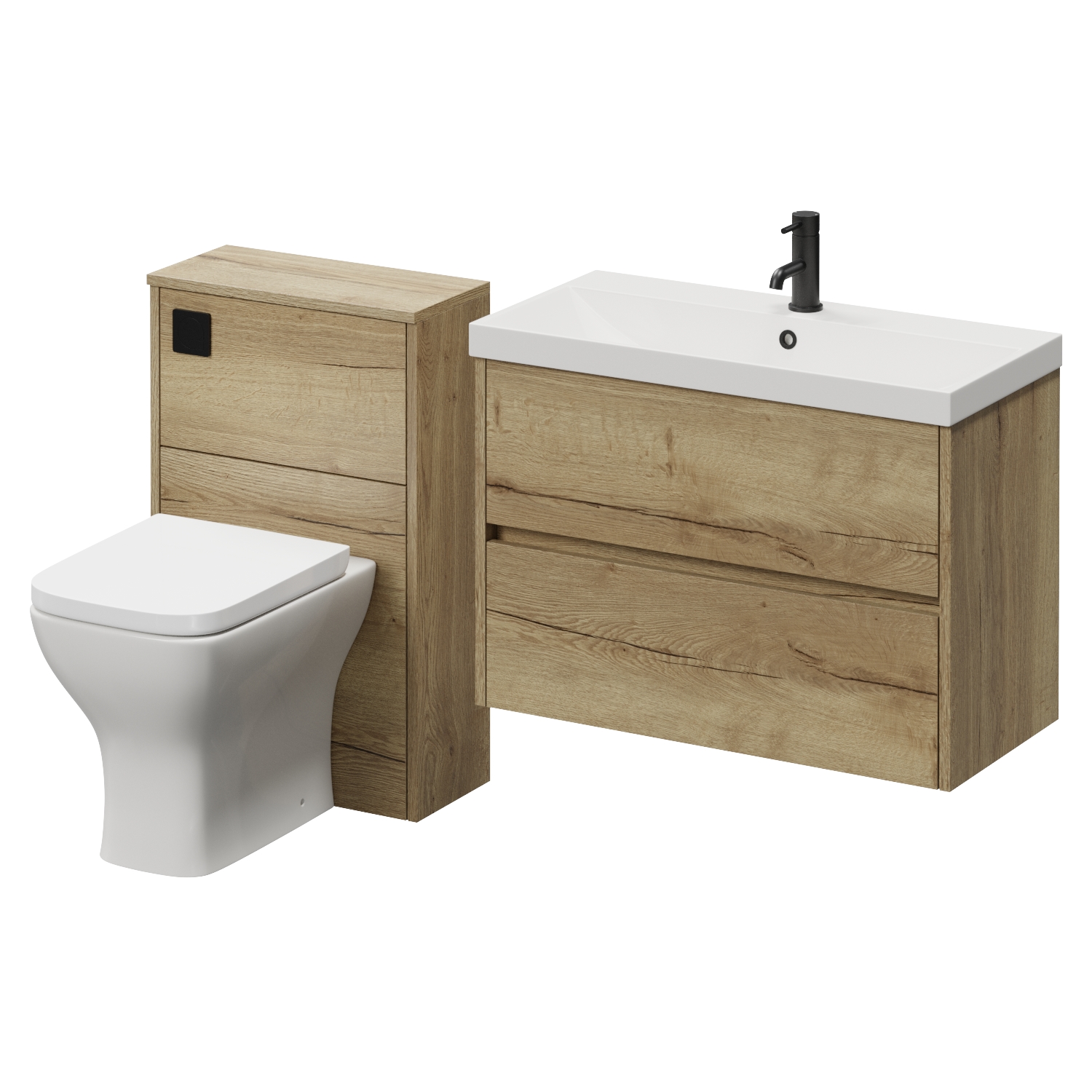 Montego Wall Mounted Vanity Unit and Toilet Suite with Rimini Basin
