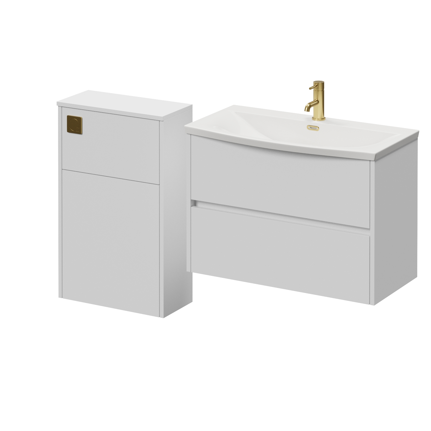 Montego Wall Mounted Vanity Unit and Toilet Suite with Arc Basin