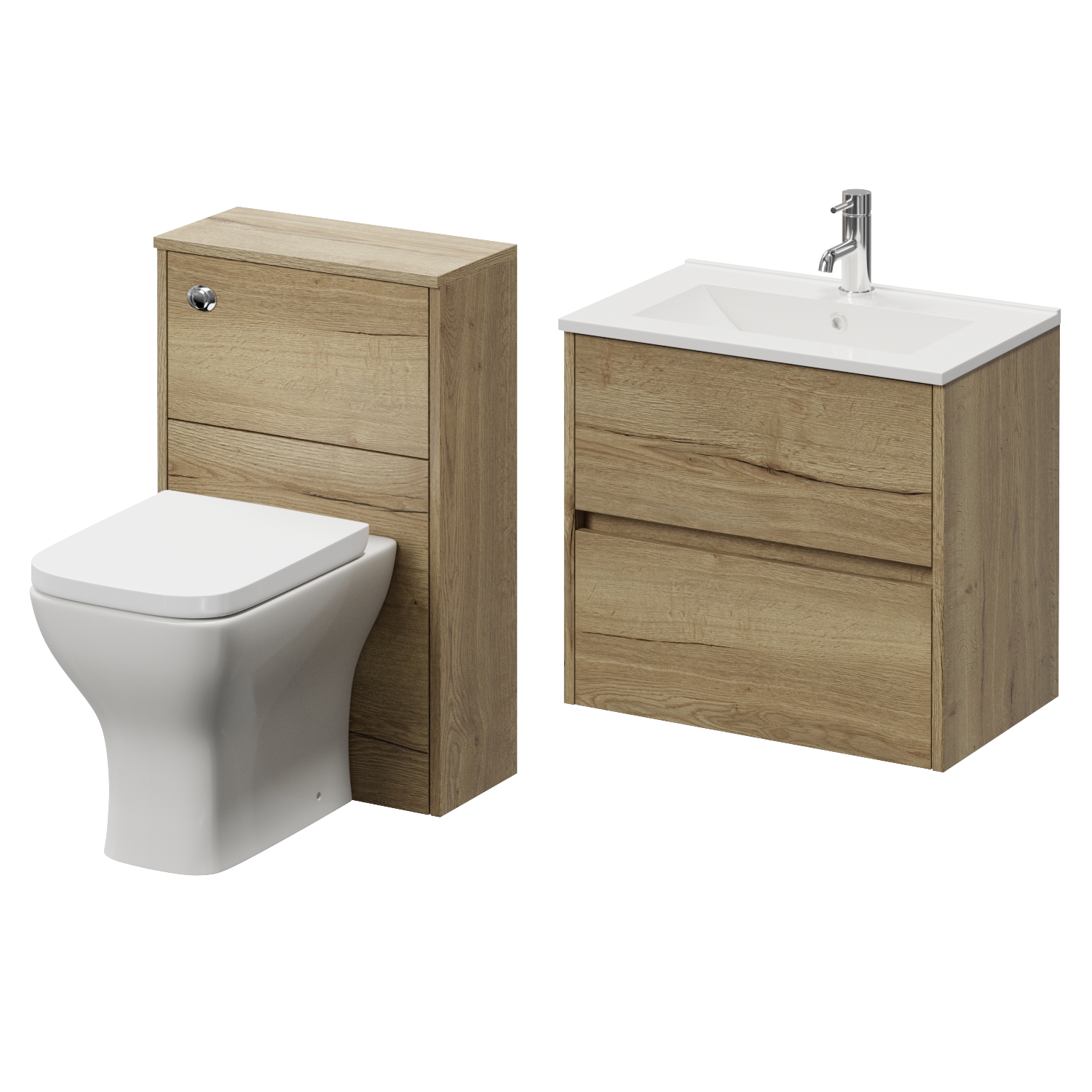 Montego Wall Mounted Vanity Unit and Toilet Suite with Angel Basin