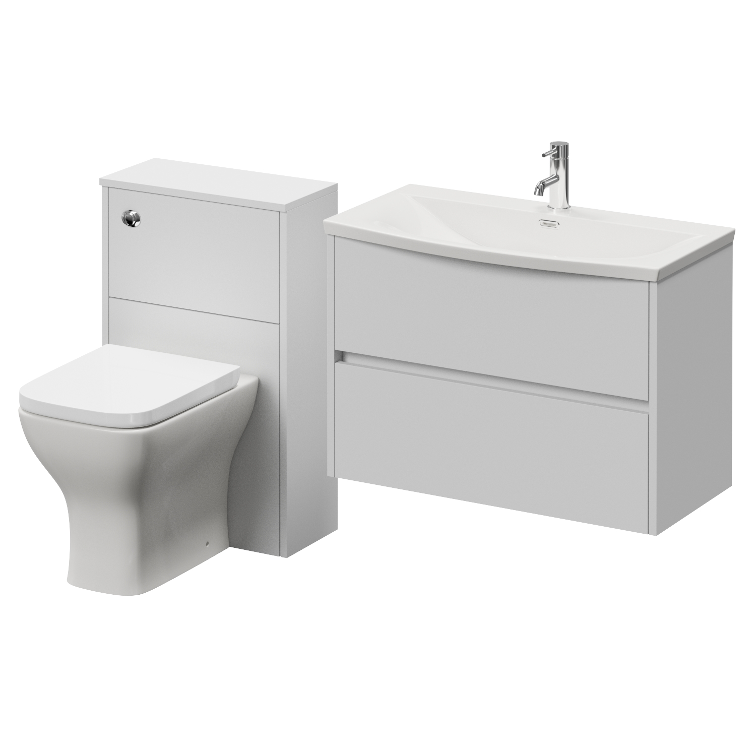 Montego Wall Mounted Vanity Unit and Toilet Suite with Arc Basin