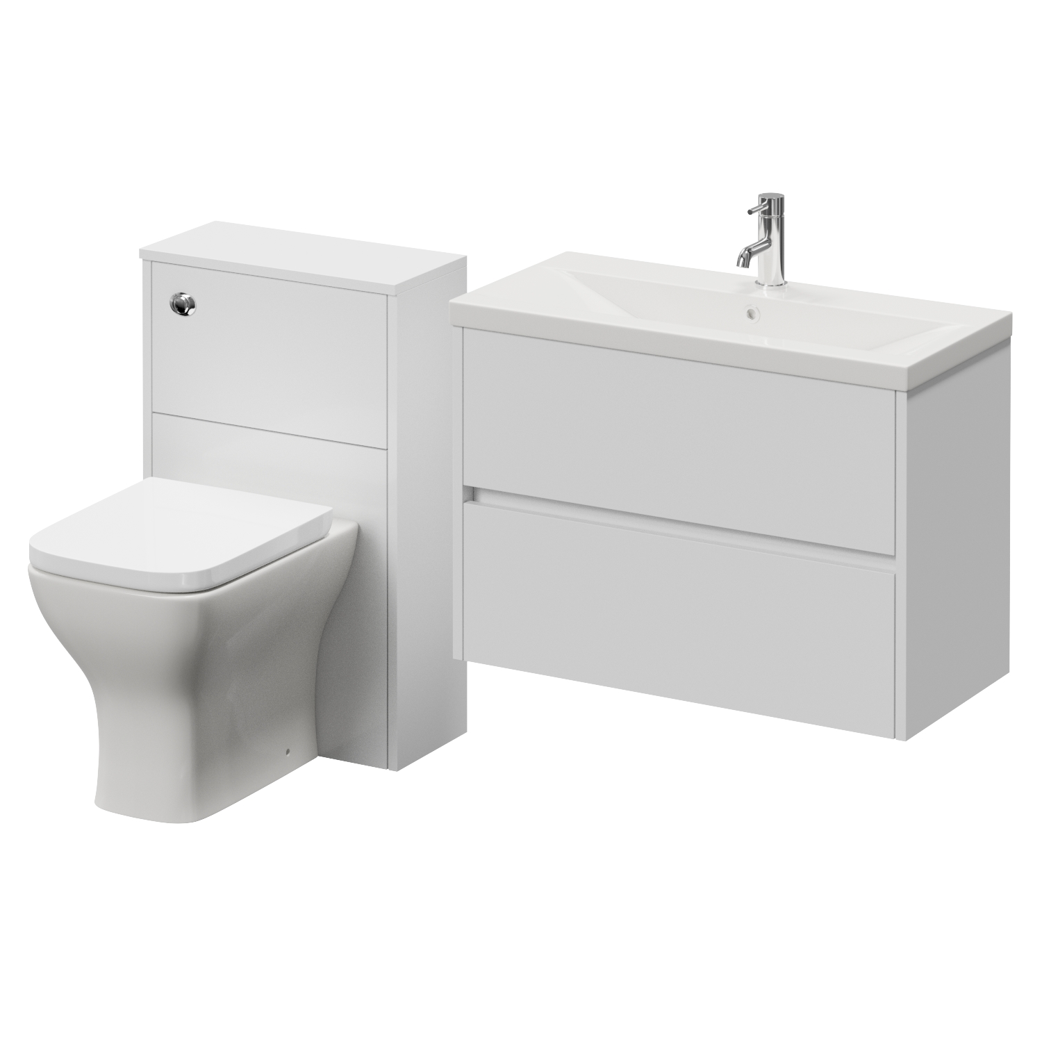 Montego Wall Mounted Vanity Unit and Toilet Suite with Glide Basin