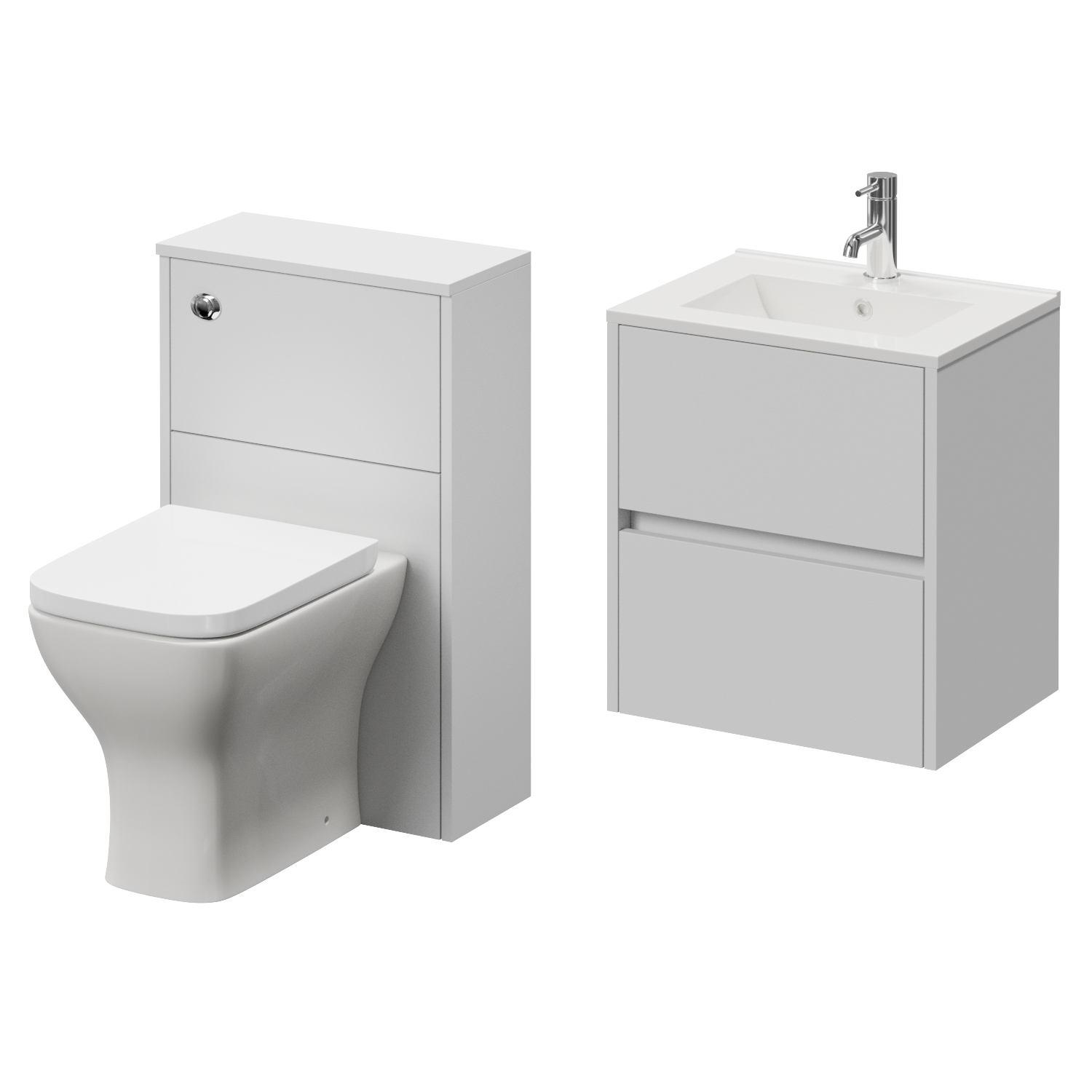 Montego Wall Mounted Vanity Unit and Toilet Suite with Angel Basin