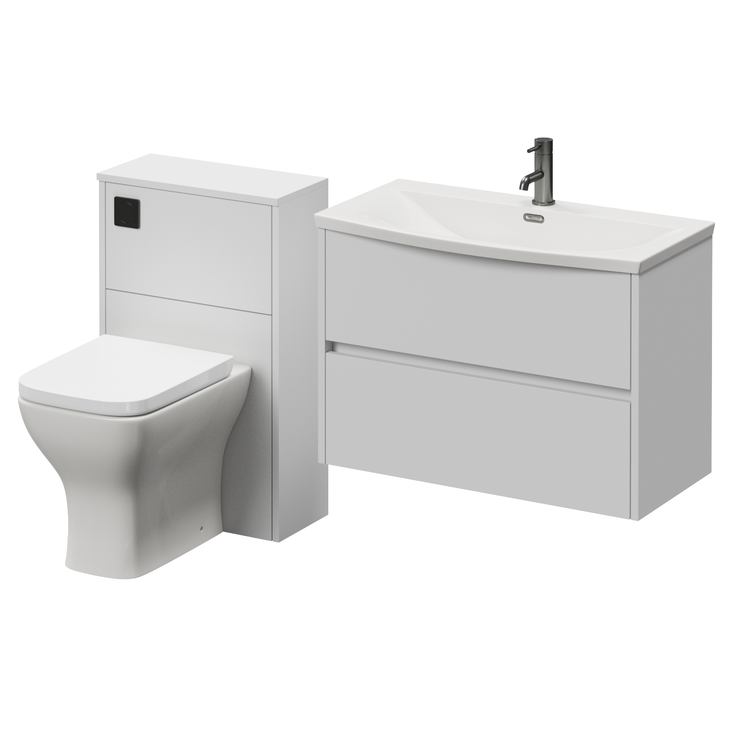 Montego Wall Mounted Vanity Unit and Toilet Suite with Arc Basin