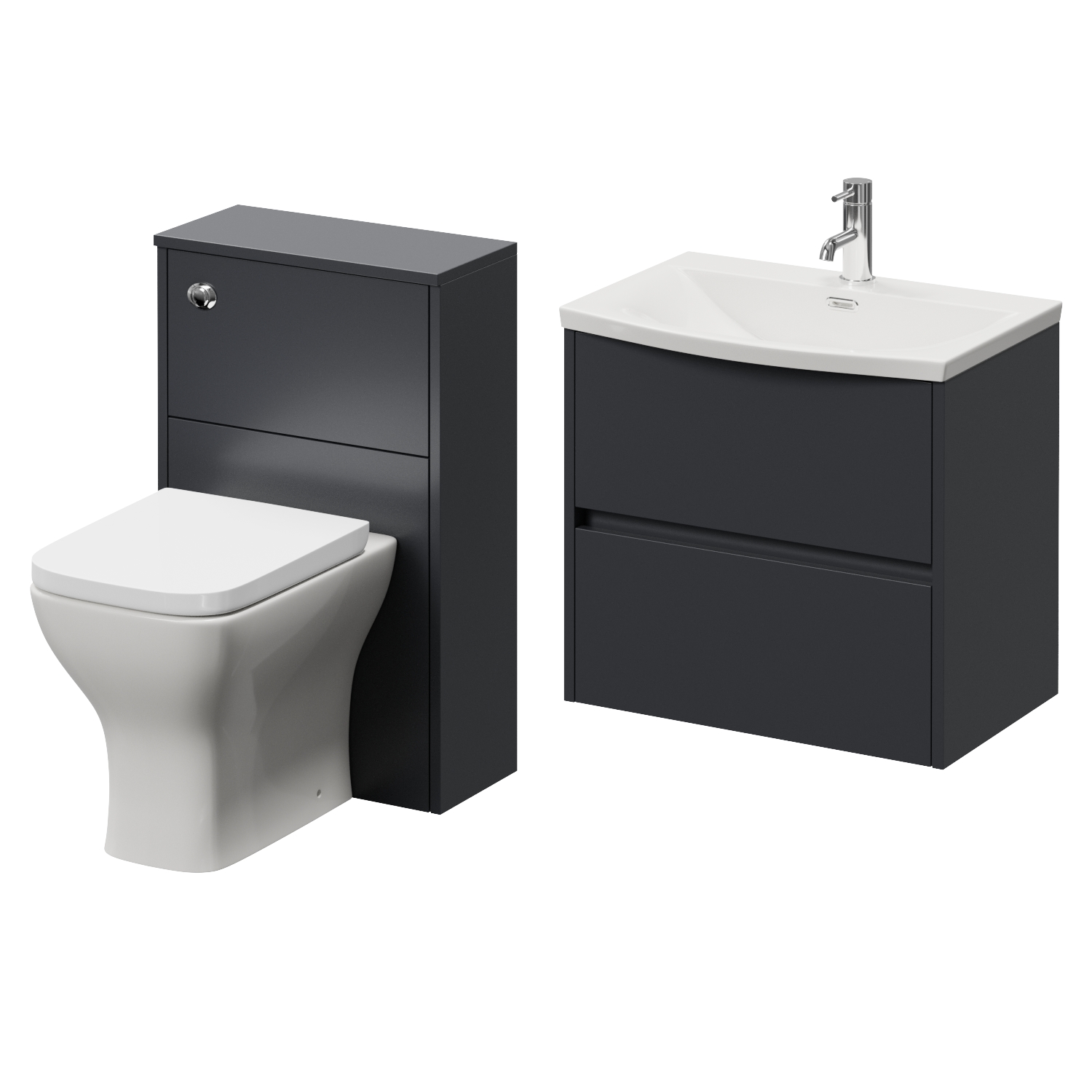 Montego Wall Mounted Vanity Unit and Toilet Suite with Rimini Basin
