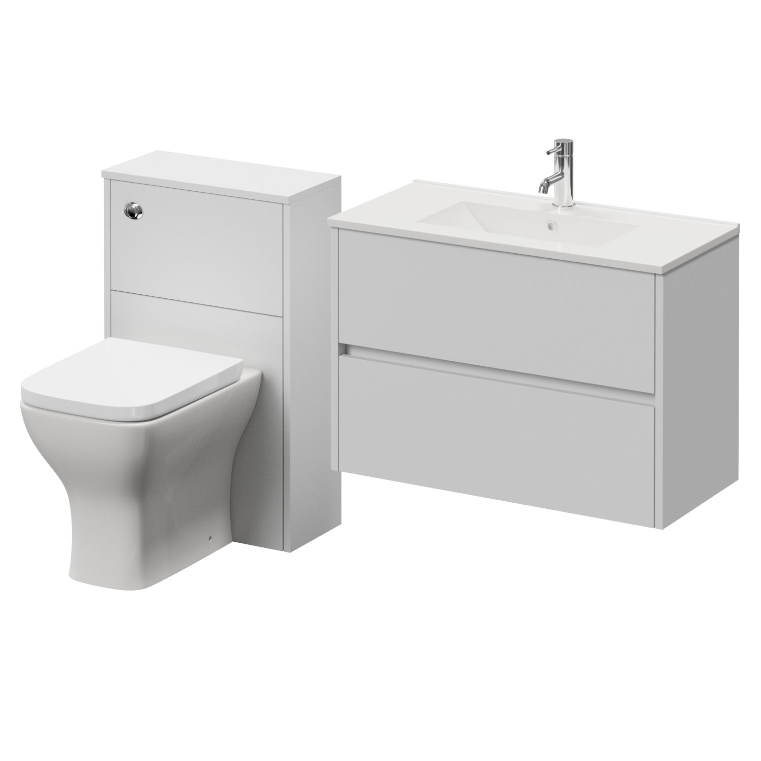 Montego Wall Mounted Vanity Unit and Toilet Suite with Angel Basin