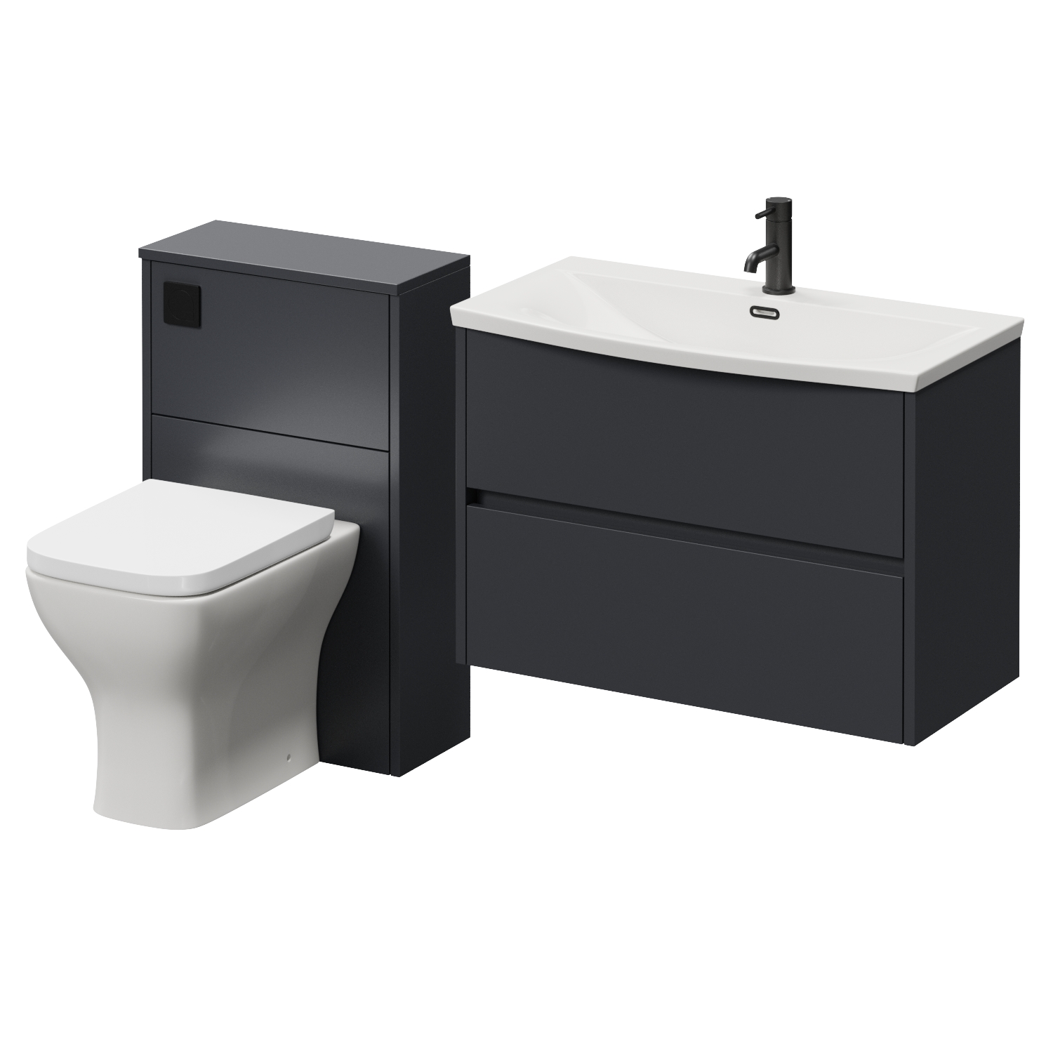 Montego Wall Mounted Vanity Unit and Toilet Suite with Arc Basin