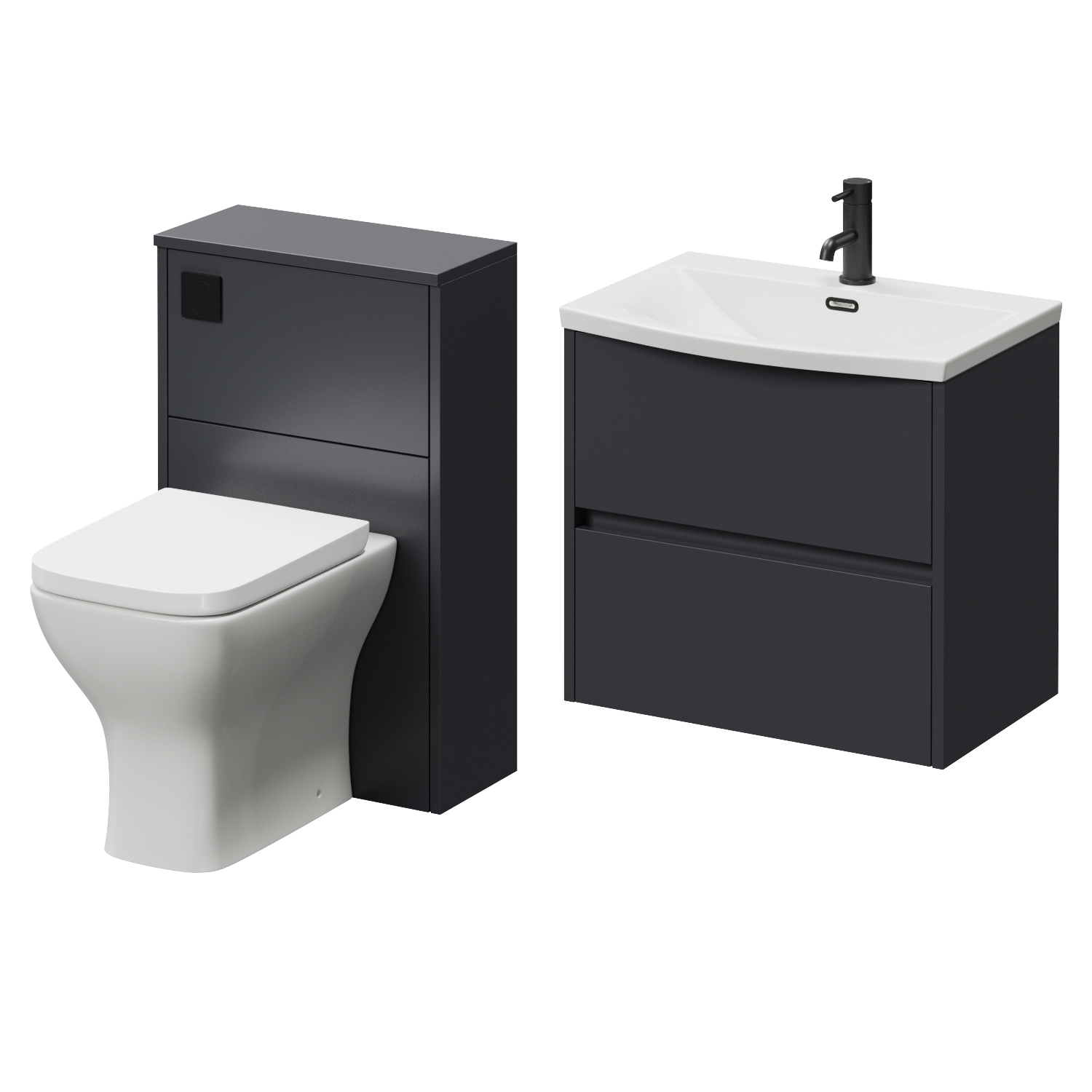 Montego Wall Mounted Vanity Unit and Toilet Suite with Rimini Basin