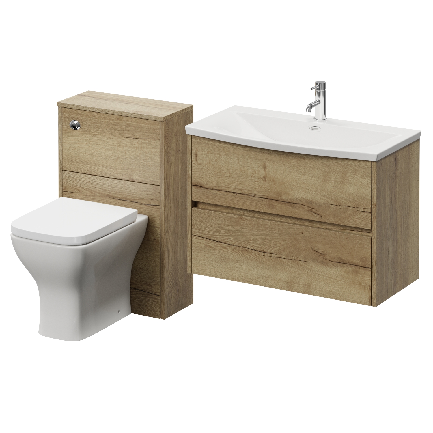 Montego Wall Mounted Vanity Unit and Toilet Suite with Arc Basin