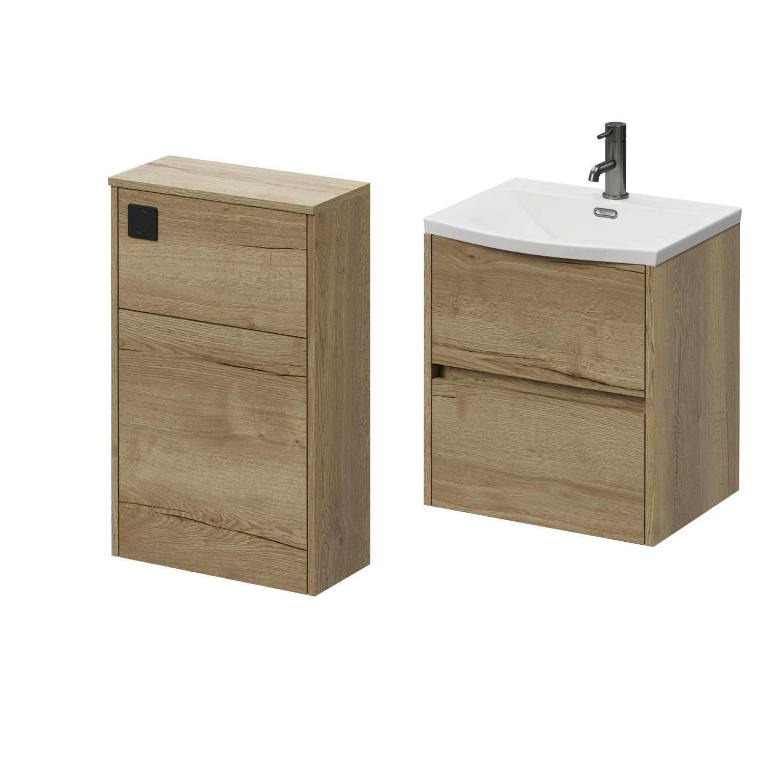 Montego Wall Mounted Vanity Unit and Toilet Suite with Arc Basin