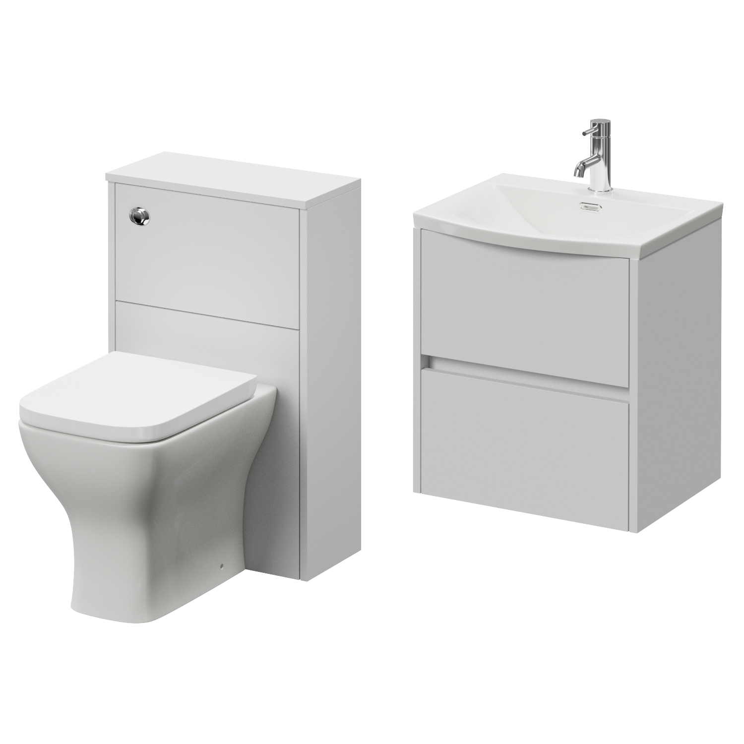 Montego Wall Mounted Vanity Unit and Toilet Suite with Arc Basin
