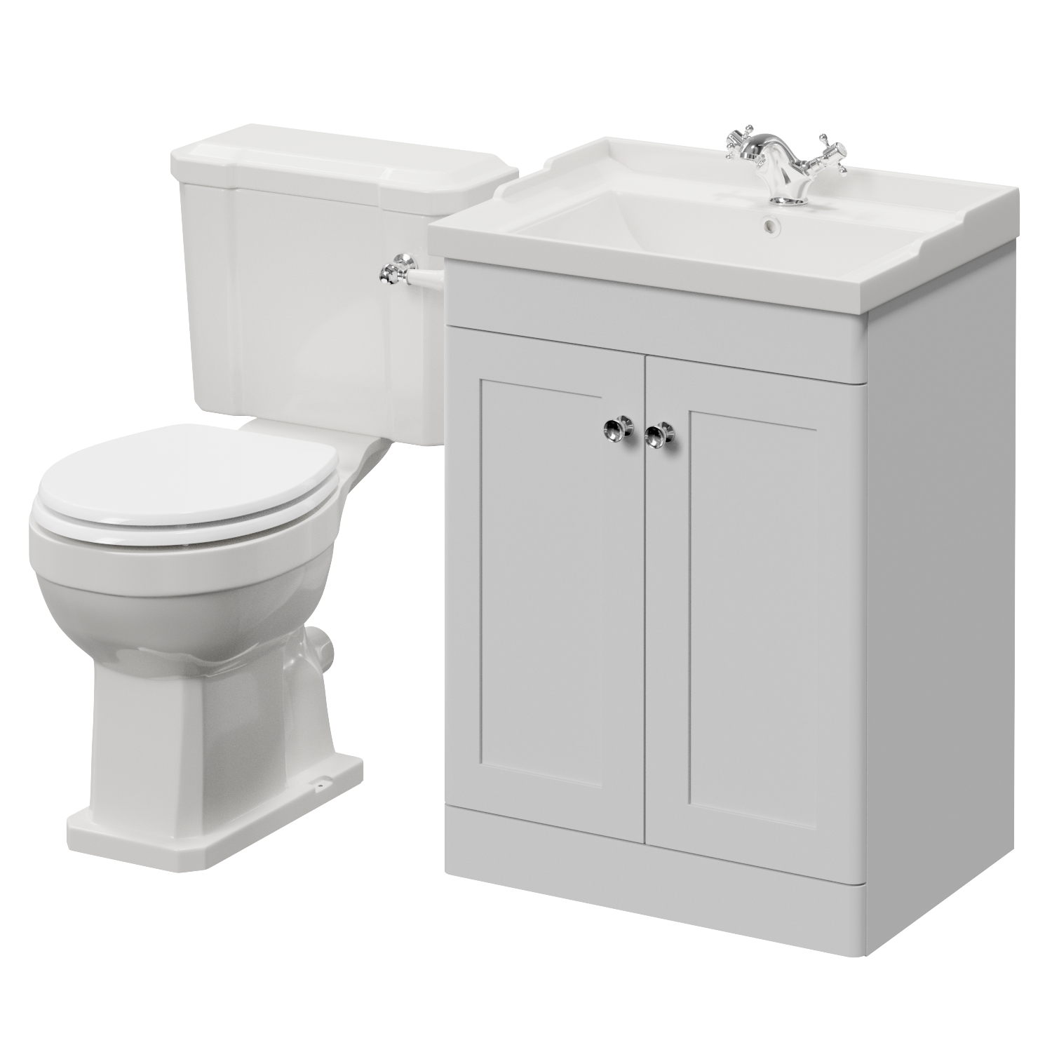 Danbury 2 Door Vanity Unit and Windsor Toilet Suite