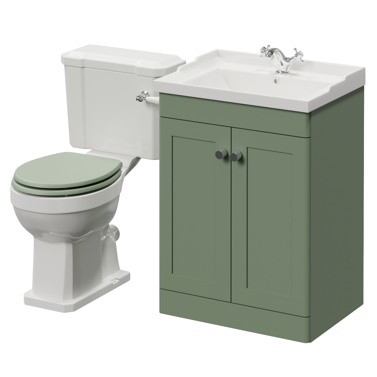 Danbury 2 Door Vanity Unit and Windsor Toilet Suite