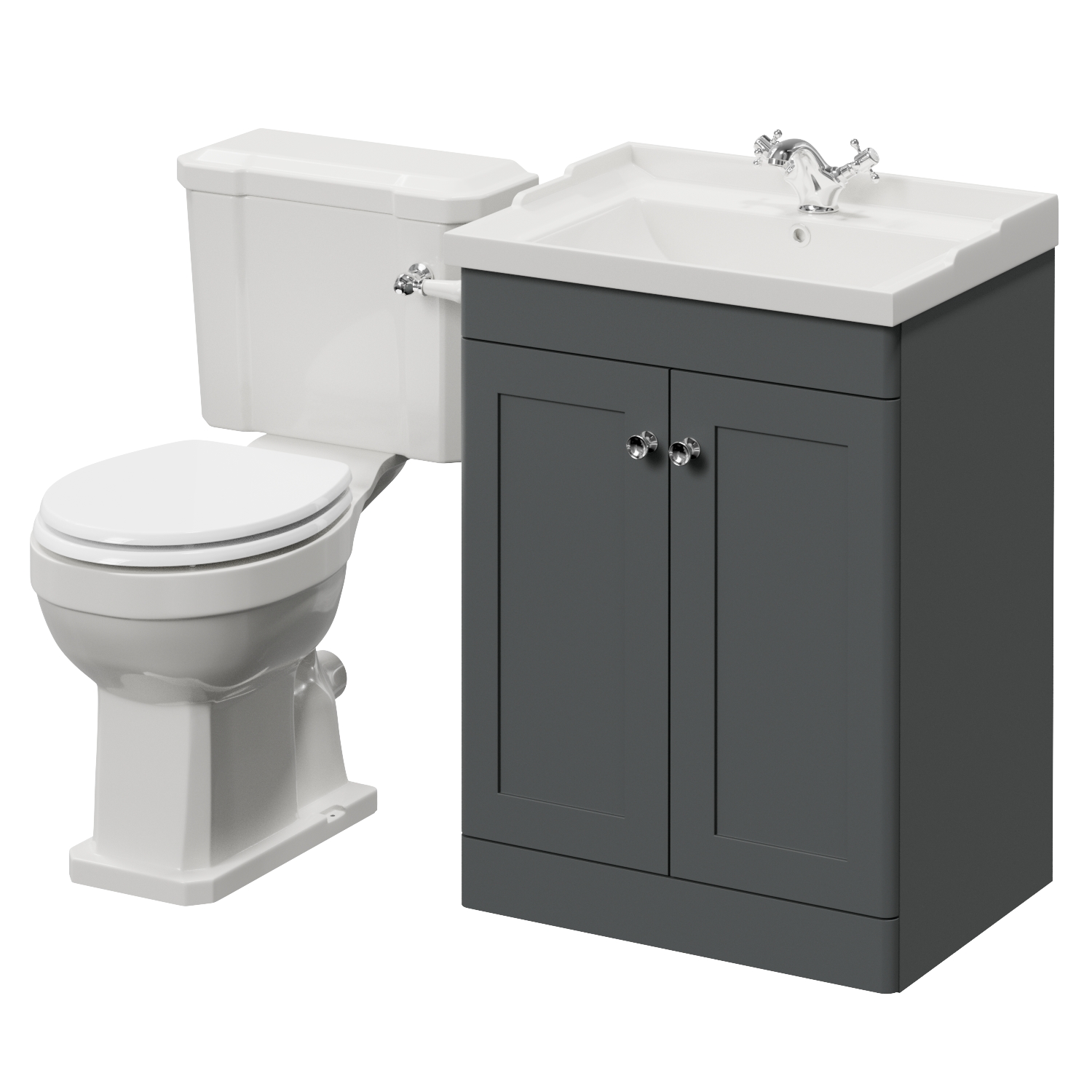Danbury 2 Door Vanity Unit and Windsor Toilet Suite