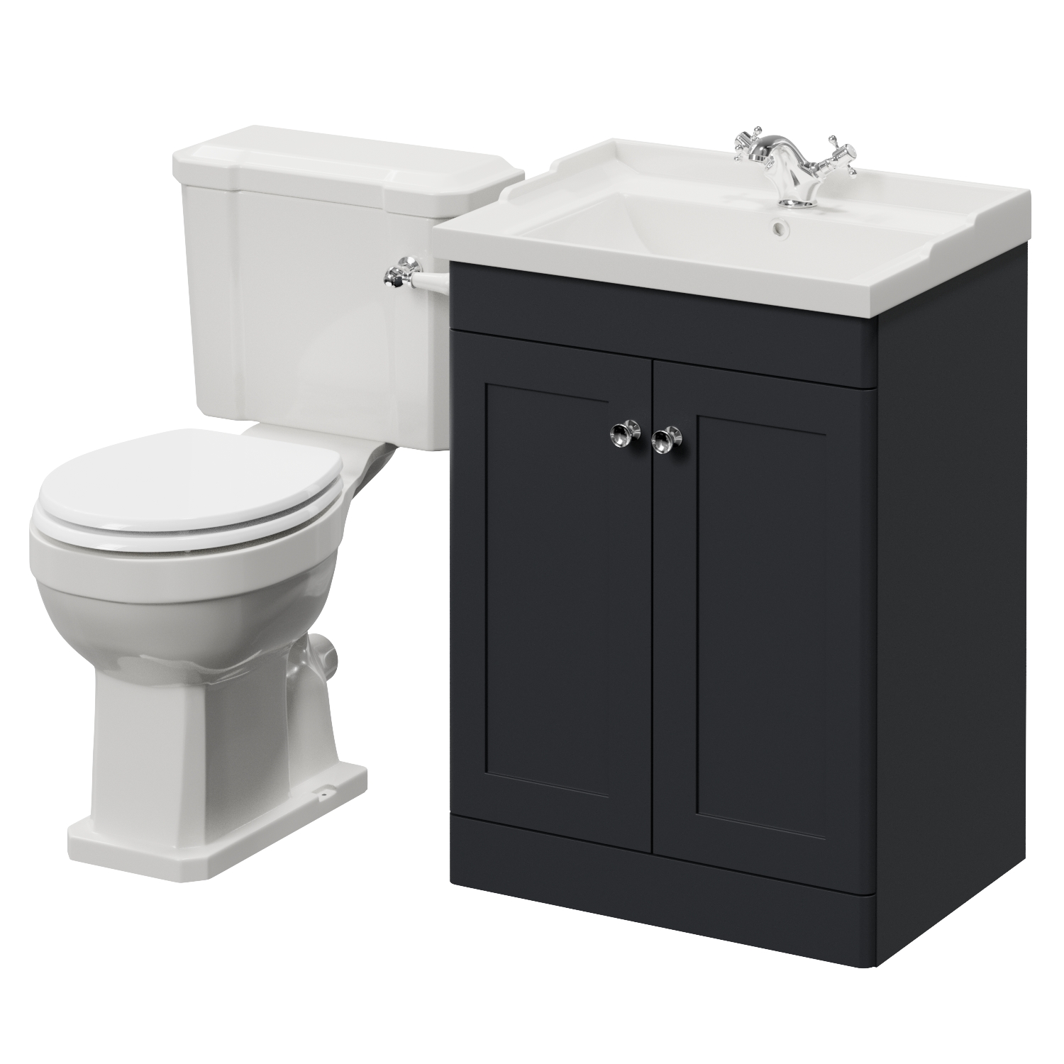 Danbury 2 Door Vanity Unit and Windsor Toilet Suite