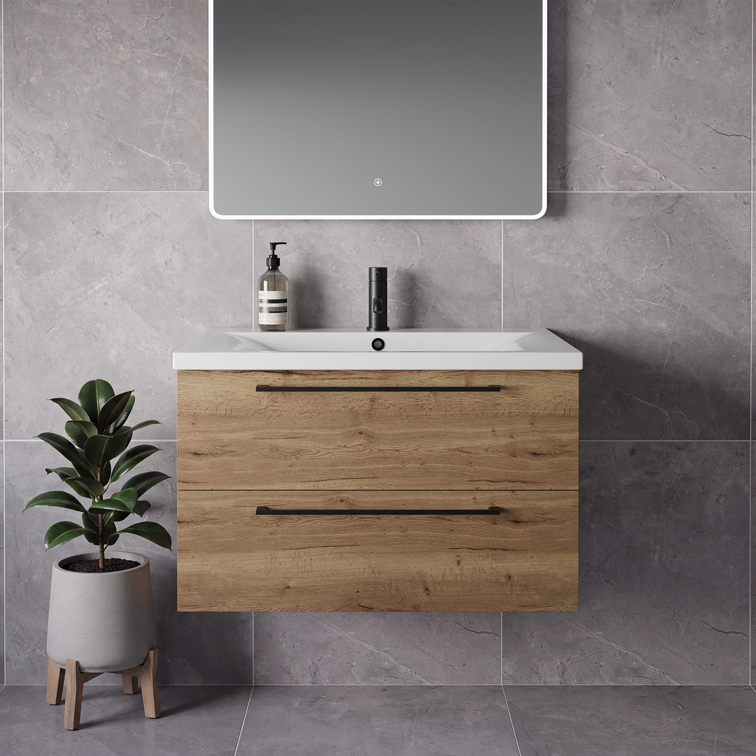 Napoli 460 Wall Mounted 2 Drawer Vanity Unit with Glide Basin