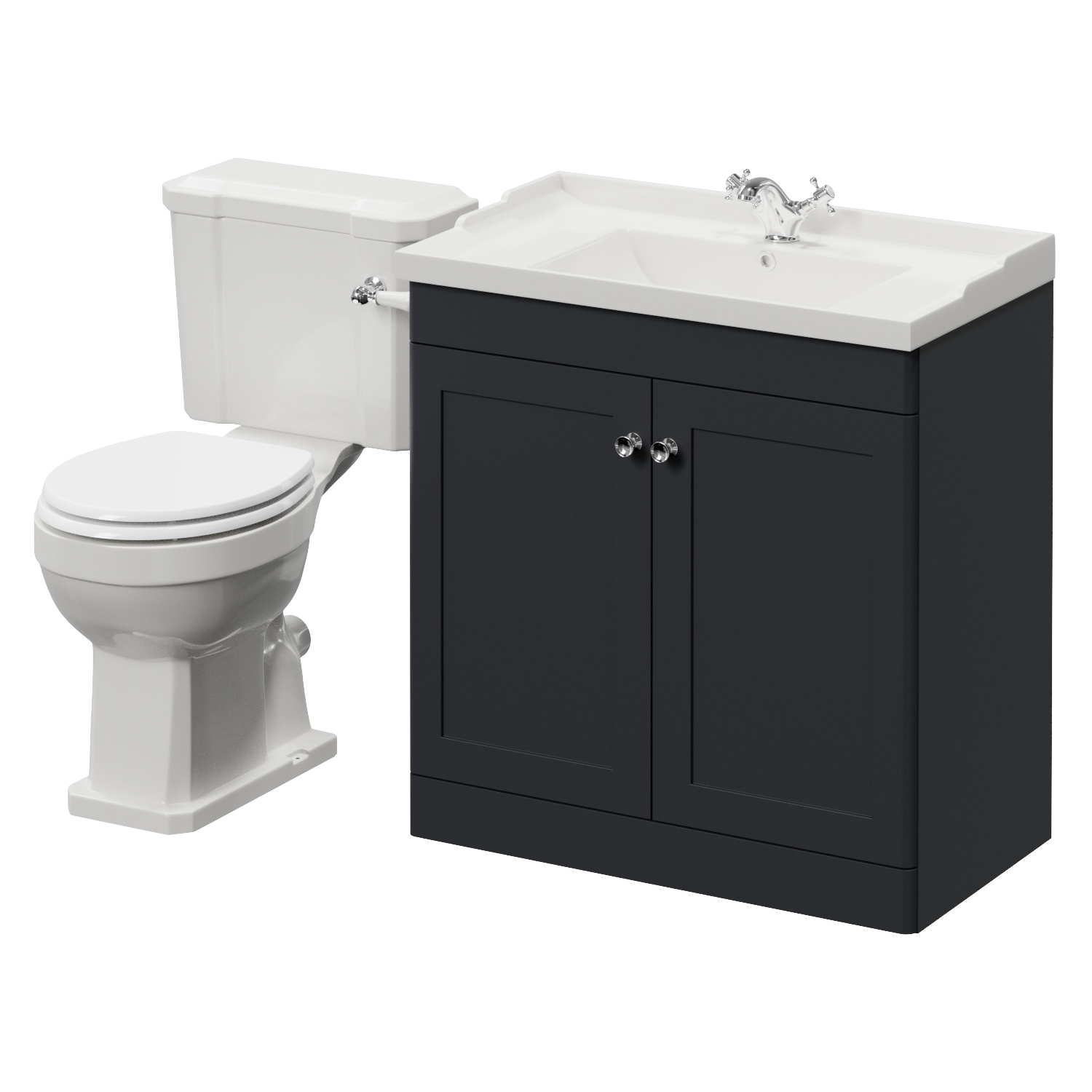 Danbury 2 Door Vanity Unit and Windsor Toilet Suite