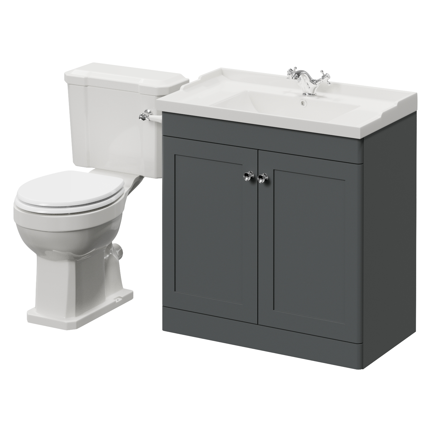 Danbury 2 Door Vanity Unit and Windsor Toilet Suite