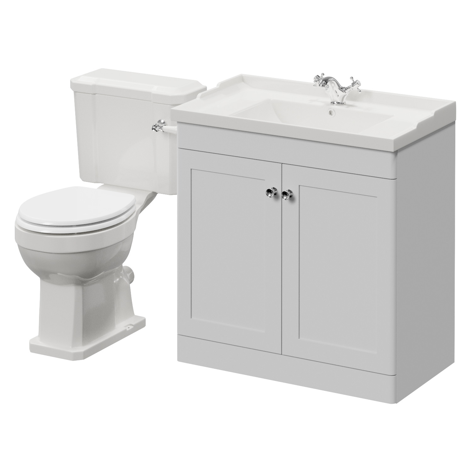 Danbury 2 Door Vanity Unit and Windsor Toilet Suite