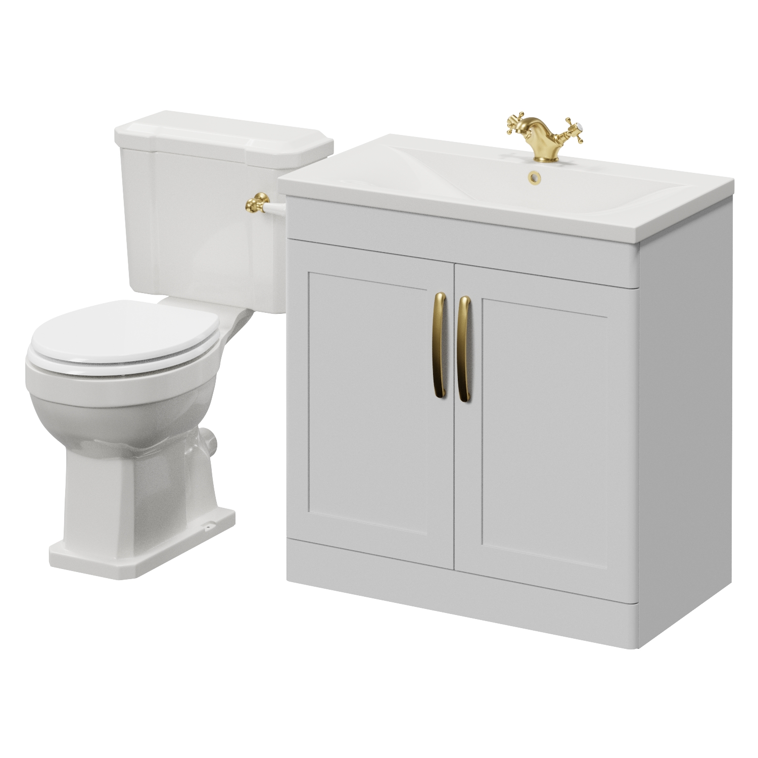 Danbury 2 Door Vanity Unit and Windsor Toilet Suite with Glide Basin