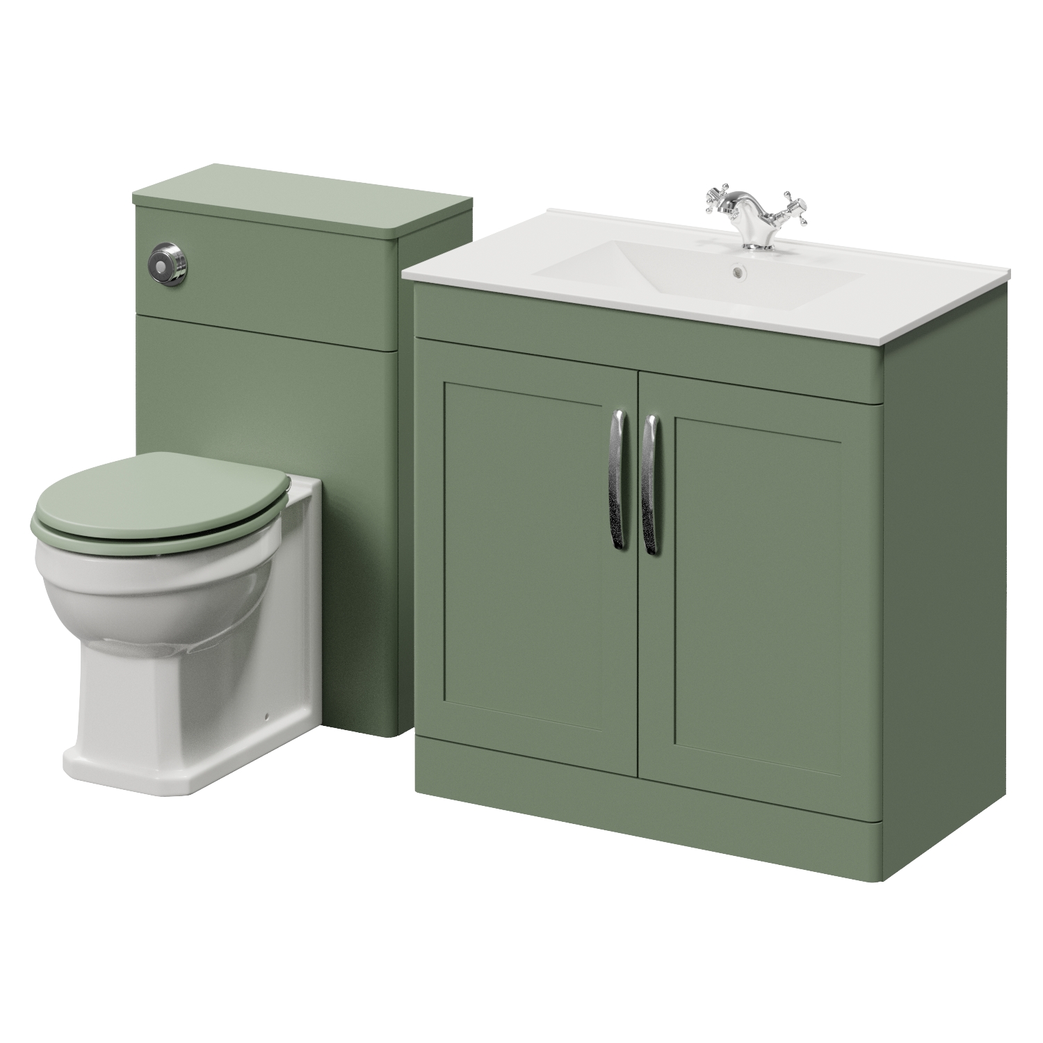 Danbury 2 Door Vanity Unit and Toilet Suite with Angel Basin