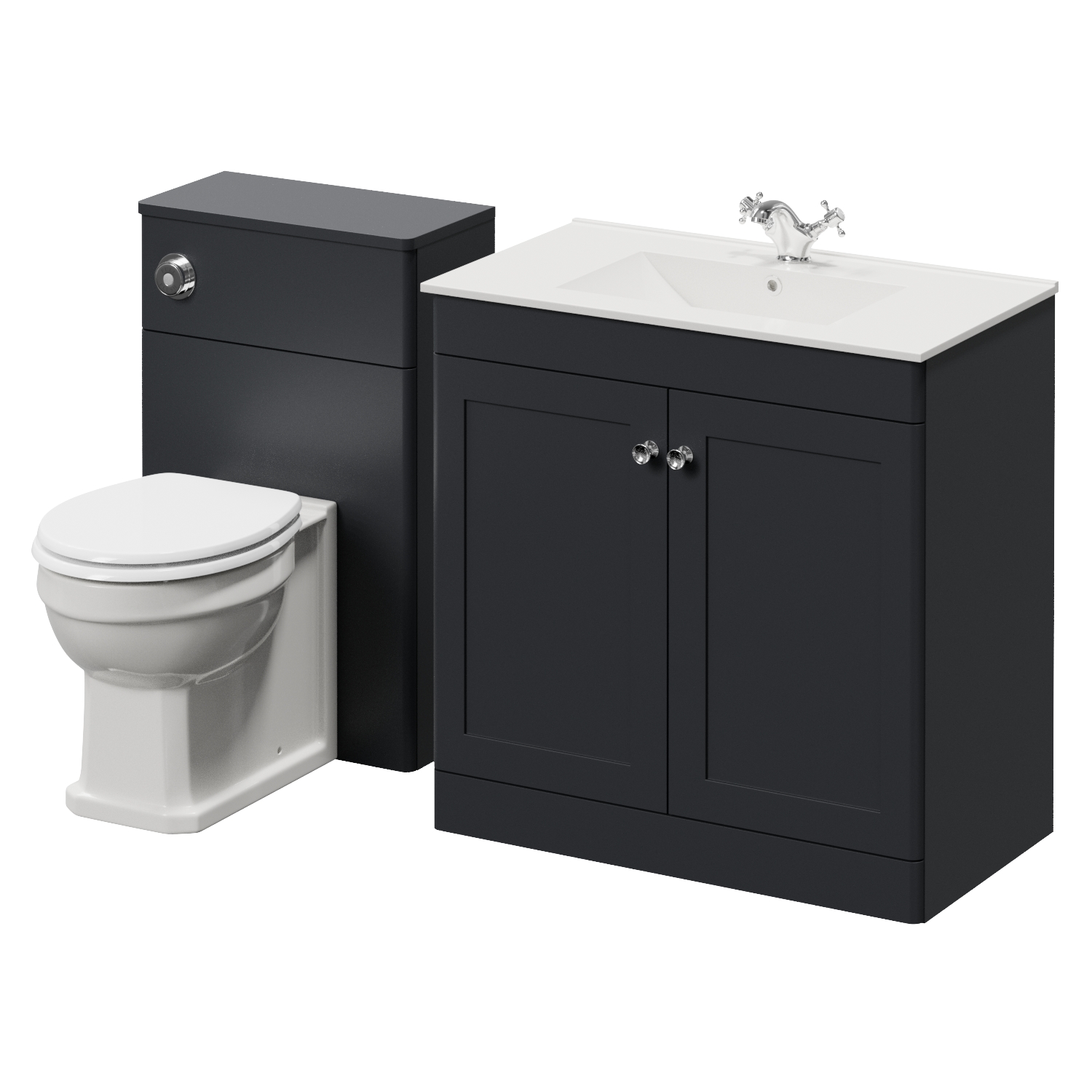 Danbury 2 Door Vanity Unit and Toilet Suite with Angel Basin