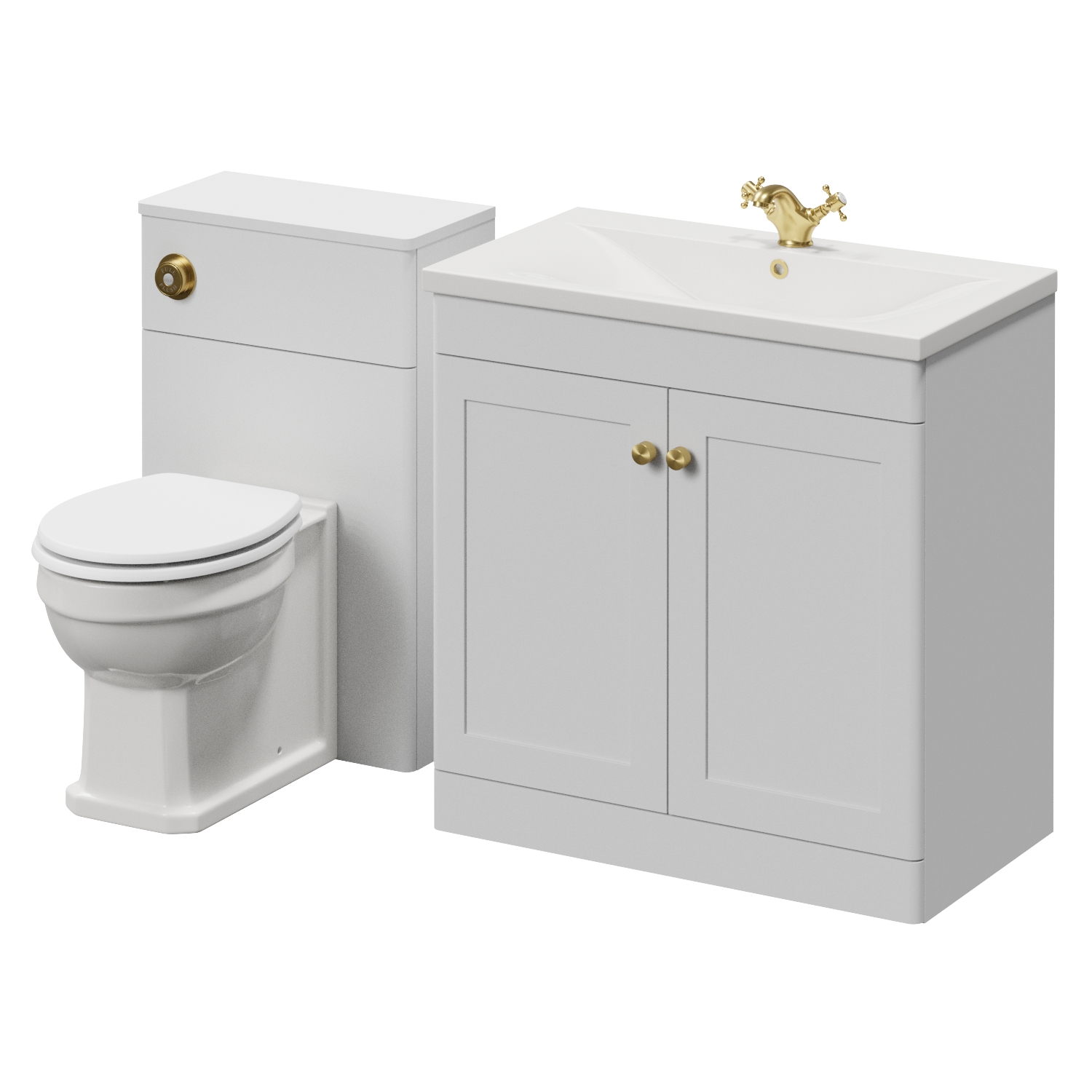 Danbury 2 Door Vanity Unit and Toilet Suite with Glide Basin
