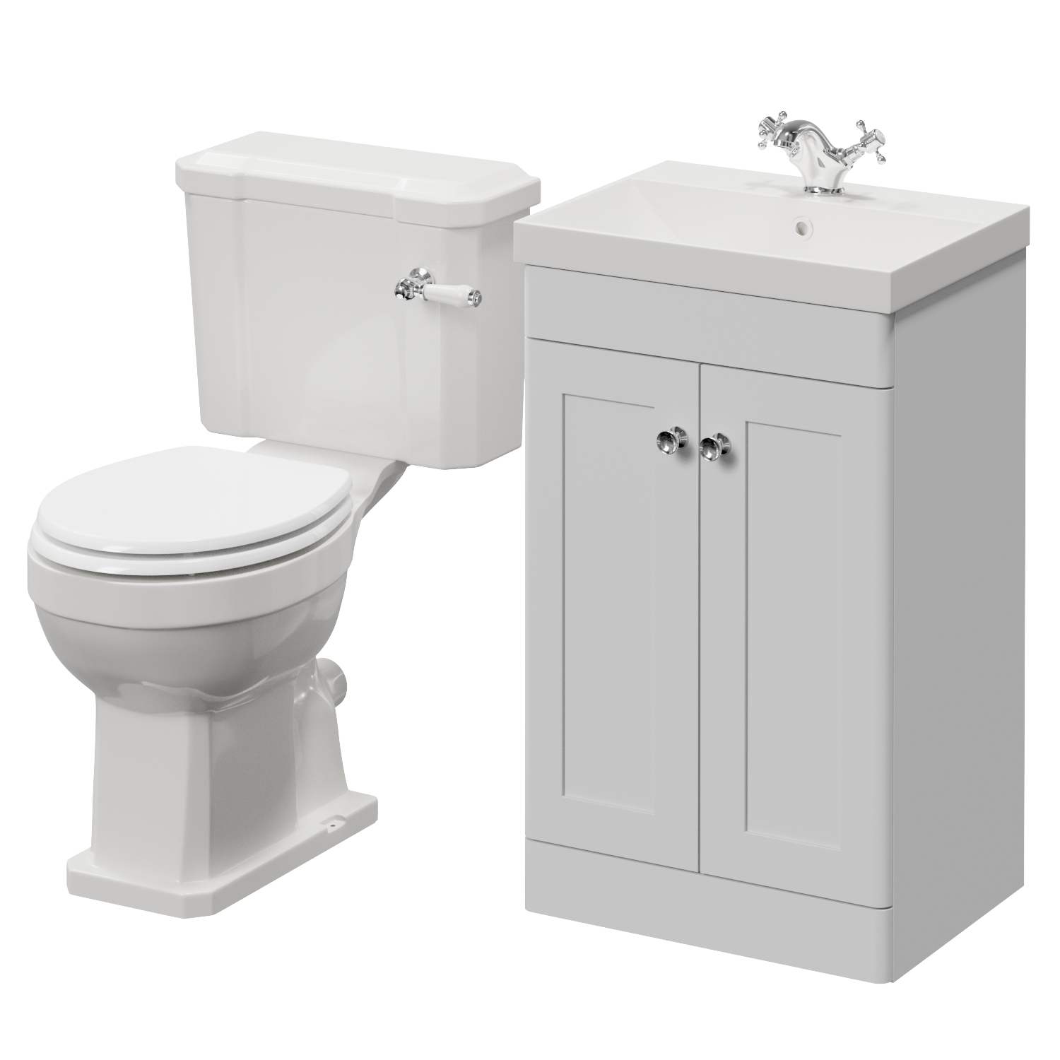 Danbury 2 Door Vanity Unit and Windsor Toilet Suite with Rimini Basin