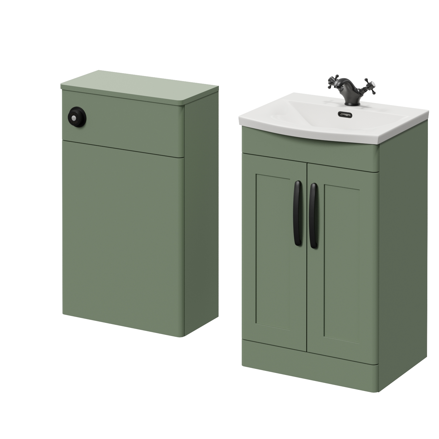 Danbury 2 Door Vanity Unit and Toilet Suite with Arc Basin
