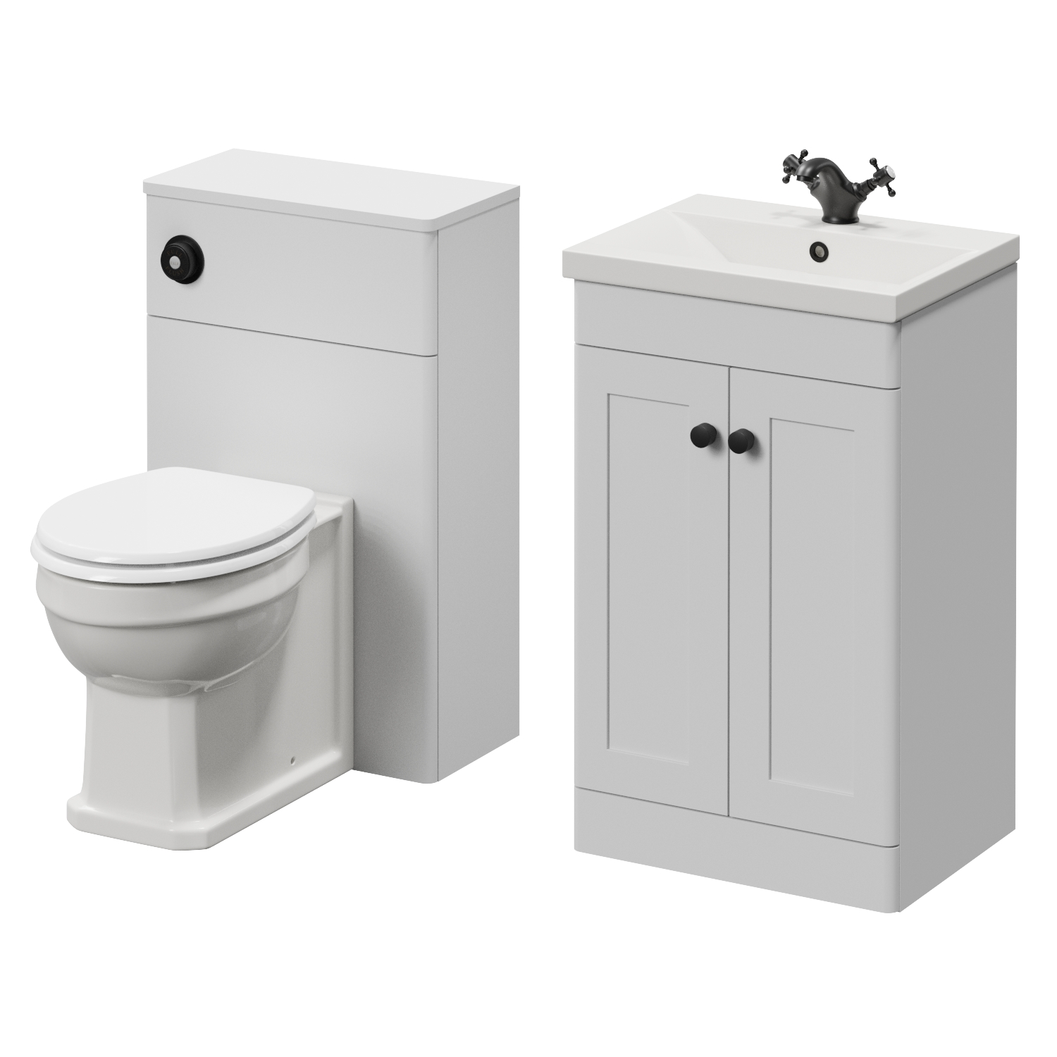 Danbury 2 Door Vanity Unit and Toilet Suite with Glide Basin