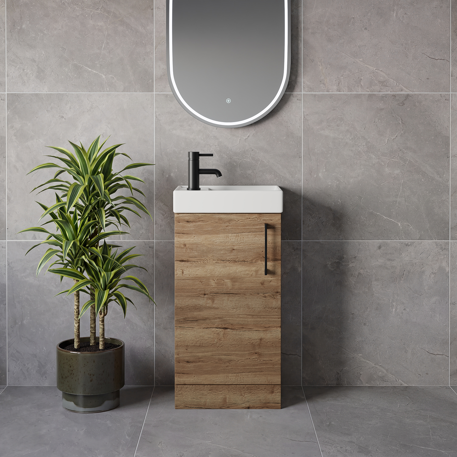 Napoli Cube Single Door Vanity Unit with Align Basin