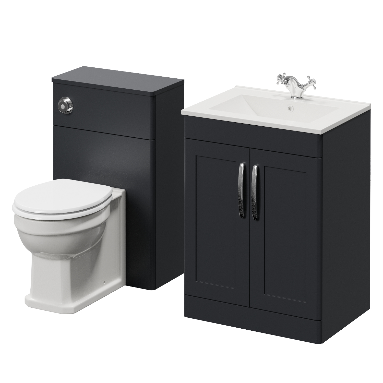 Danbury 2 Door Vanity Unit and Toilet Suite with Angel Basin